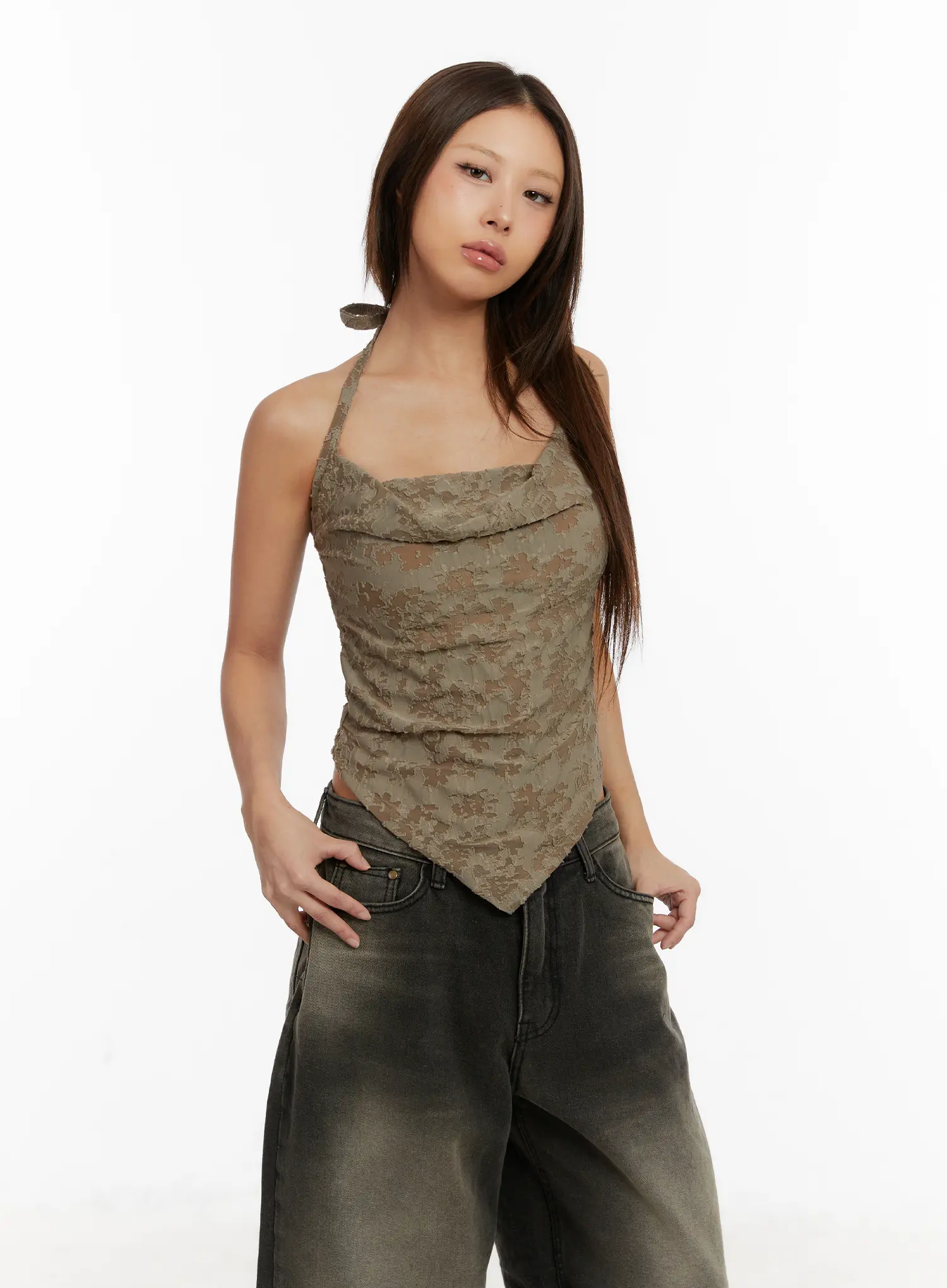 Elegant Lace Halter Sleeveless Blouse CD517 - Image 3