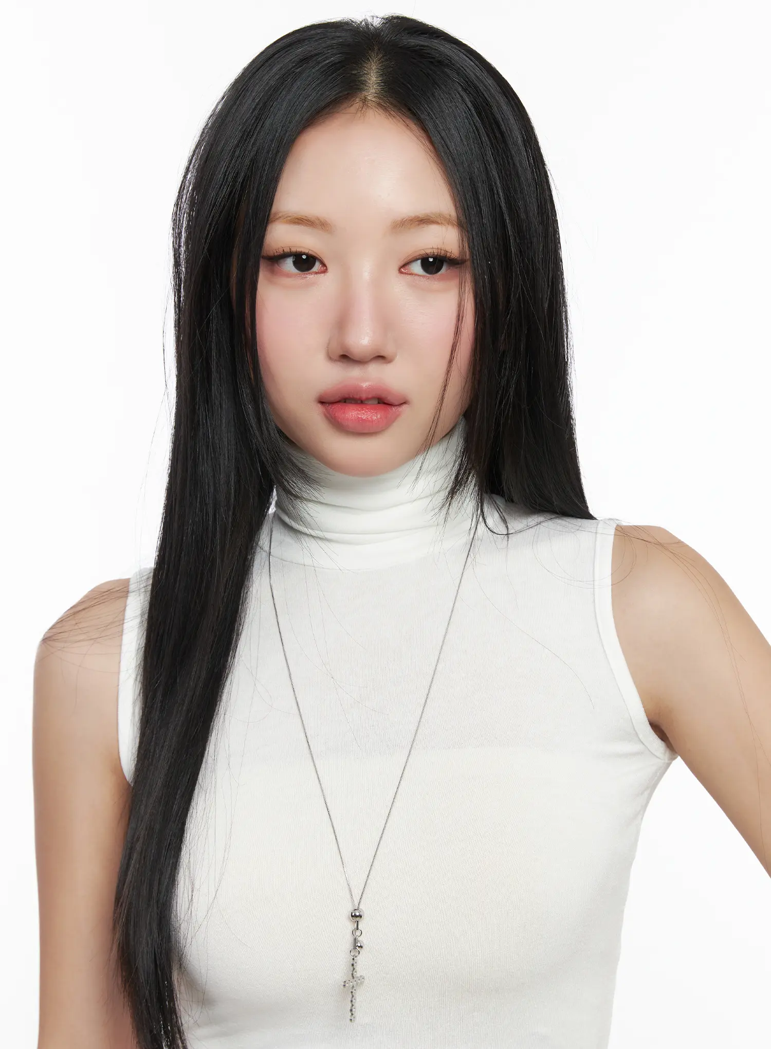Elegant Long Chain Linear Pendant Necklace CD530 - Image 3