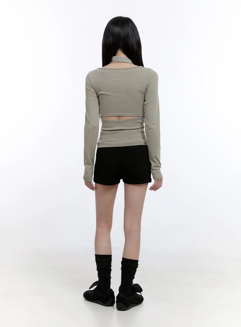 Elegant Long-Sleeve Muffler Top CO418 - Image 4