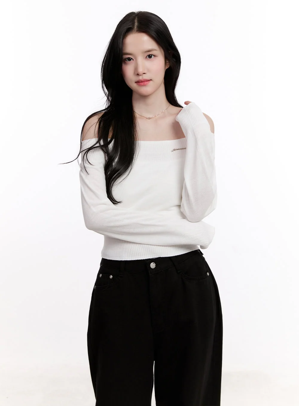 Elegant Off-Shoulder Crop Sweater CM527 - Image 13