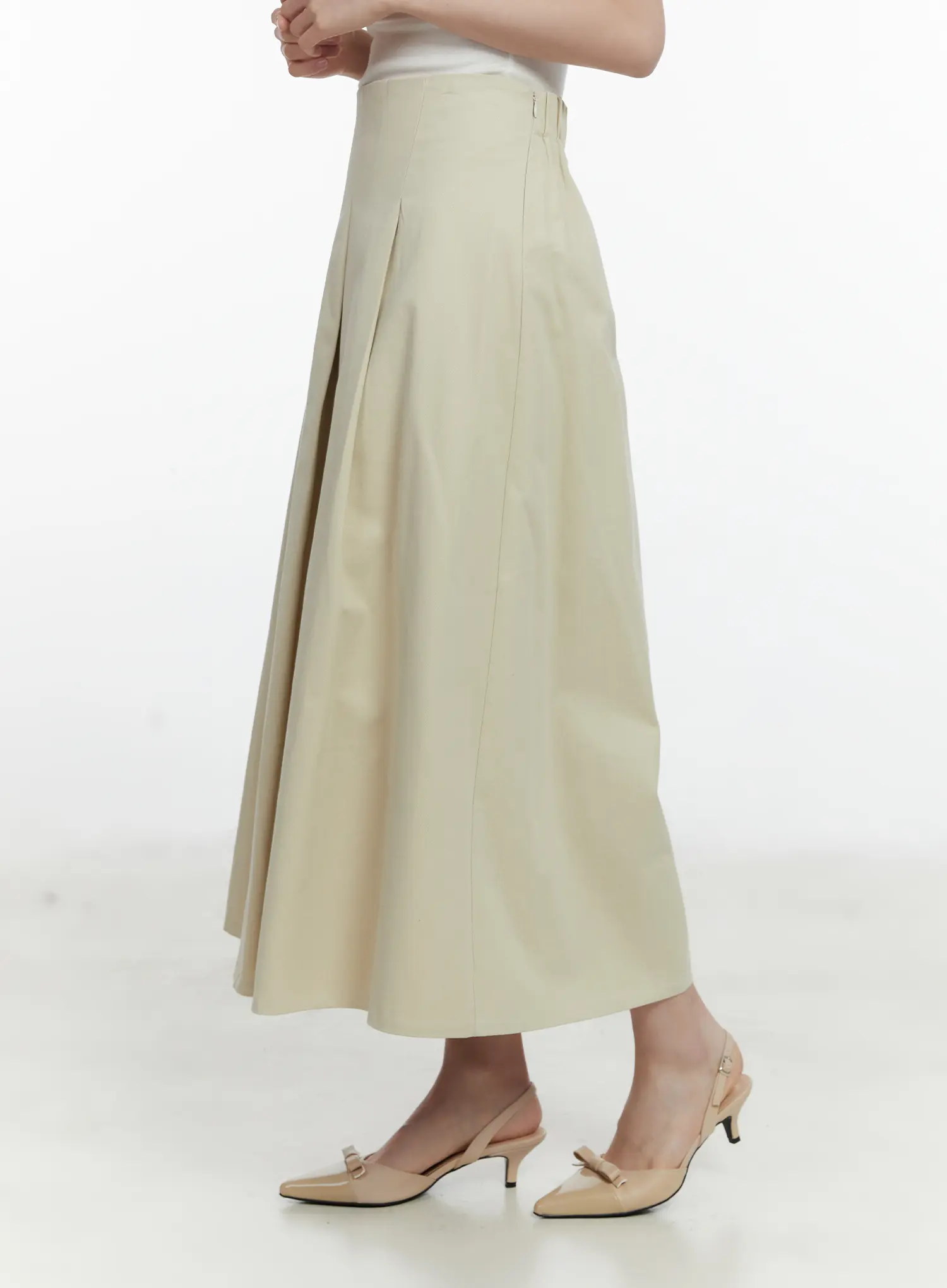 Elegant Pleated Flare Long Skirt F502 - Image 4