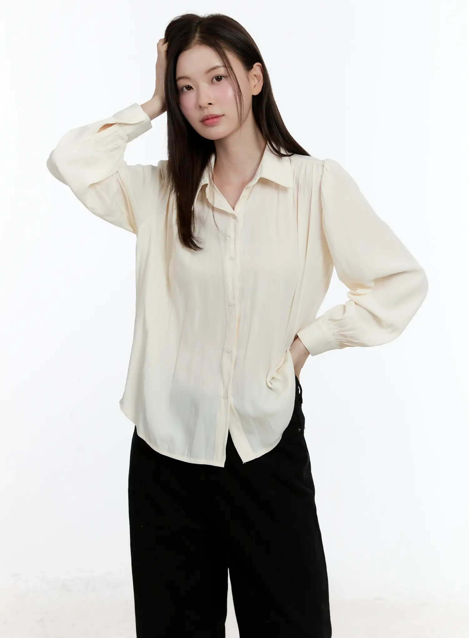 Elegant Shirred Chiffon Blouse ID511 - Image 10
