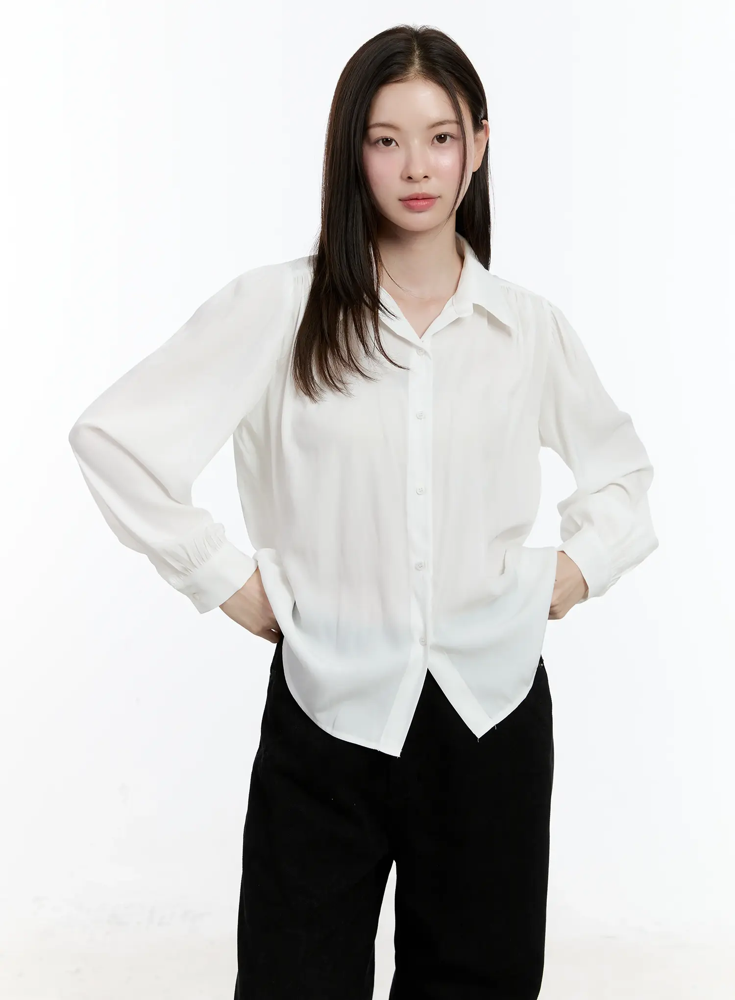 Elegant Shirred Chiffon Blouse ID511 - Image 11