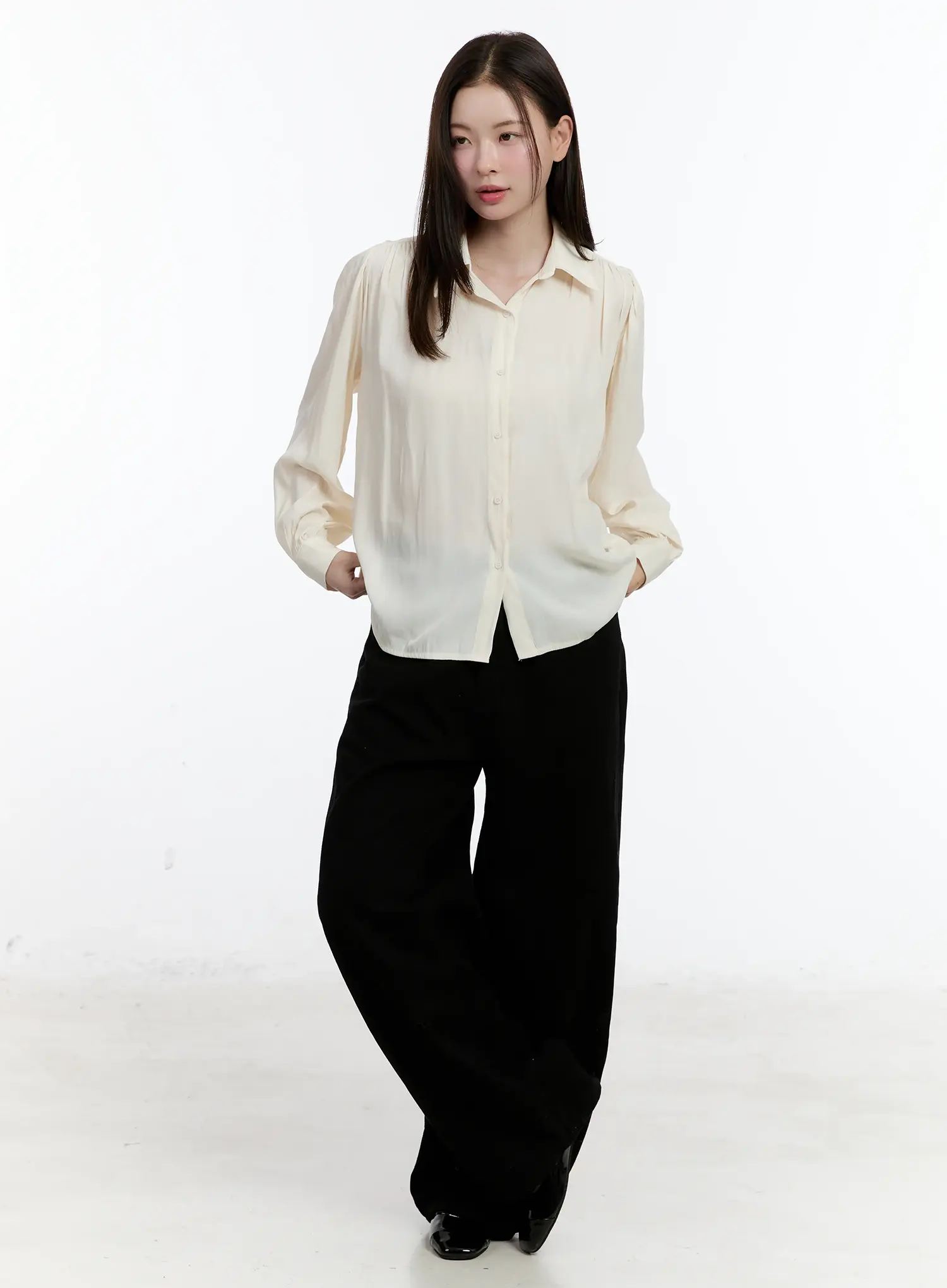 Elegant Shirred Chiffon Blouse ID511 - Image 2