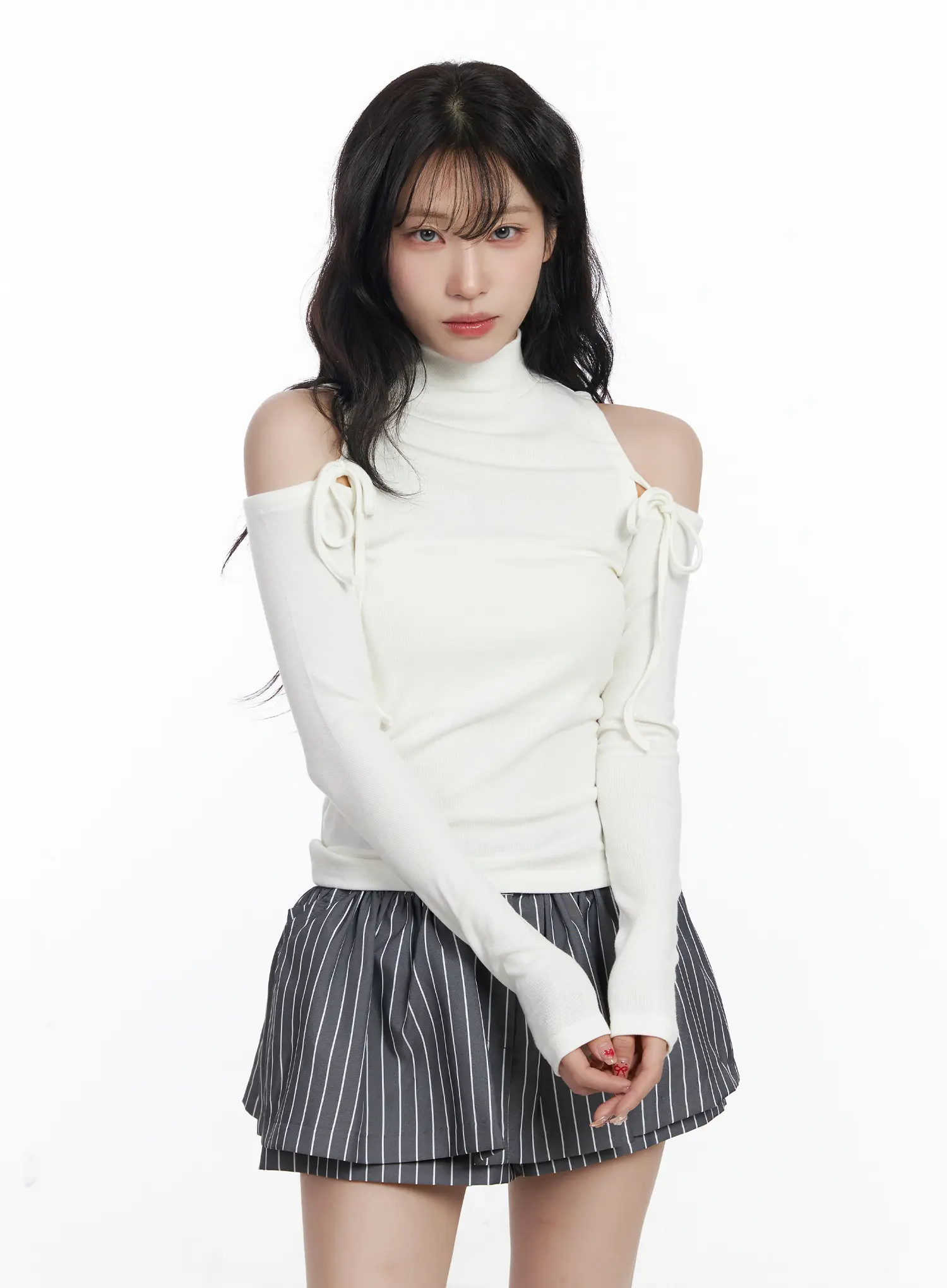 Elegant Shoulder Cutout Long Sleeve Top CJ526 - Image 11