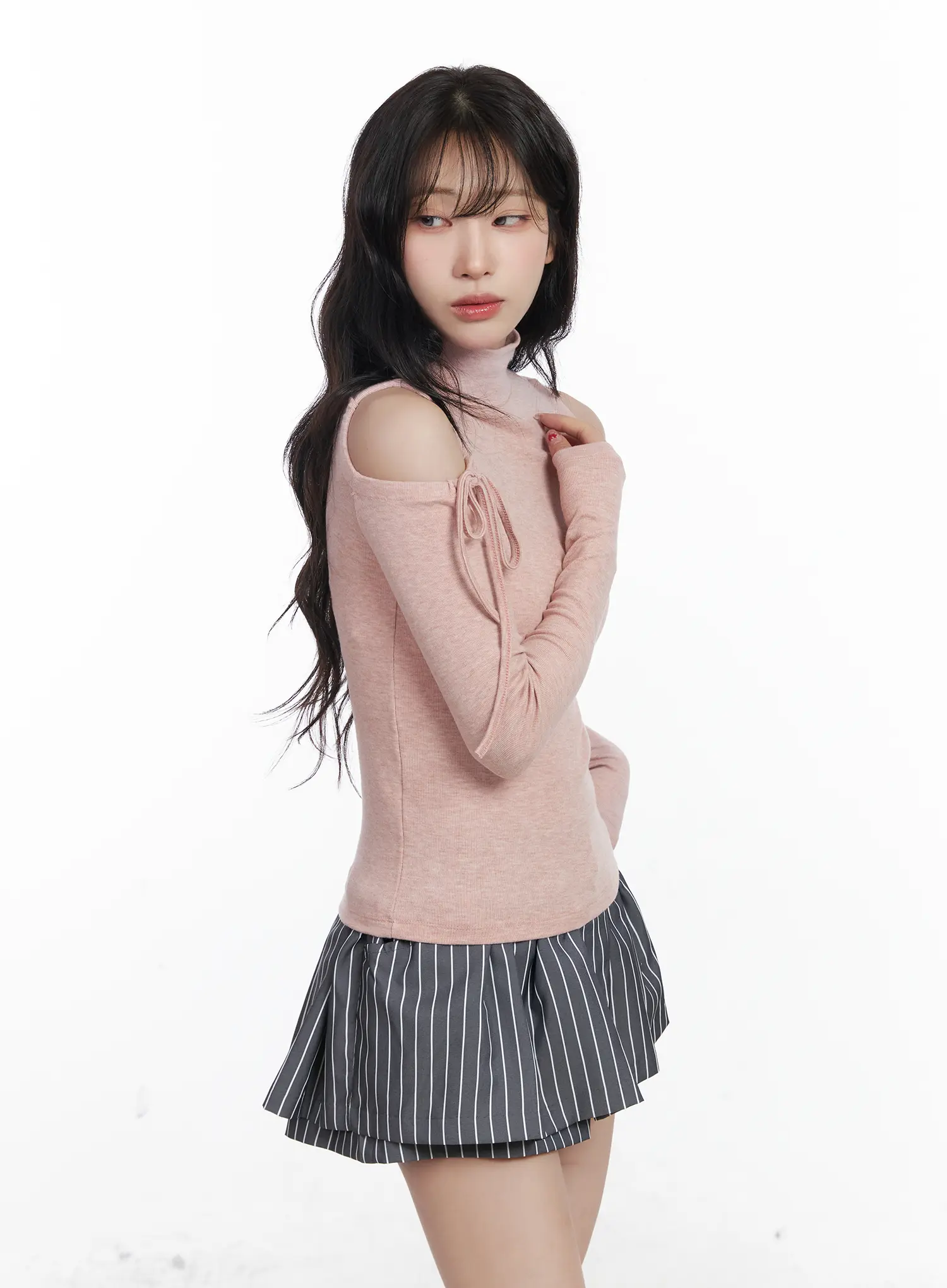Elegant Shoulder Cutout Long Sleeve Top CJ526 - Image 2