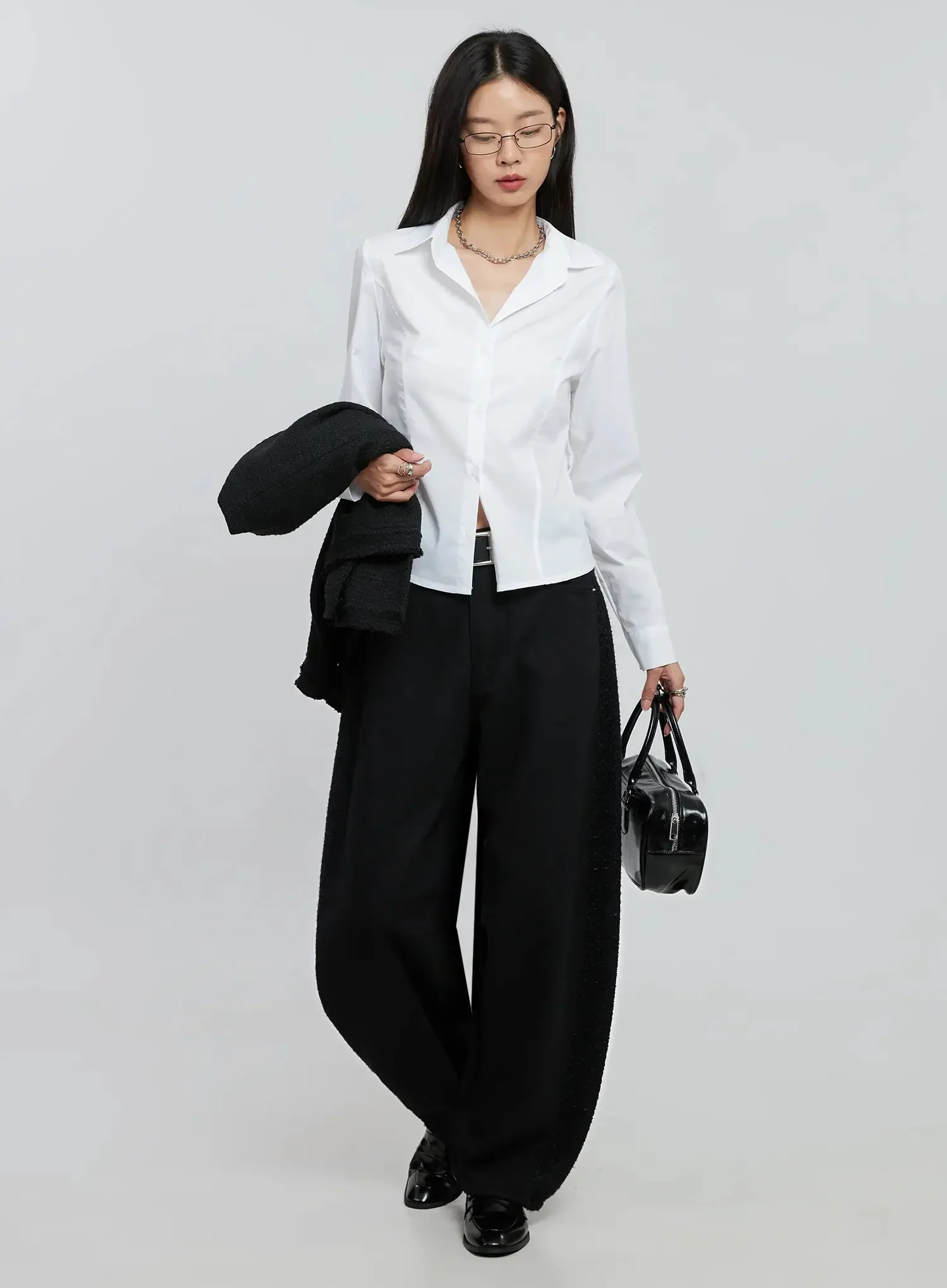 Elegant White Slim Blouse IO530 - Image 13