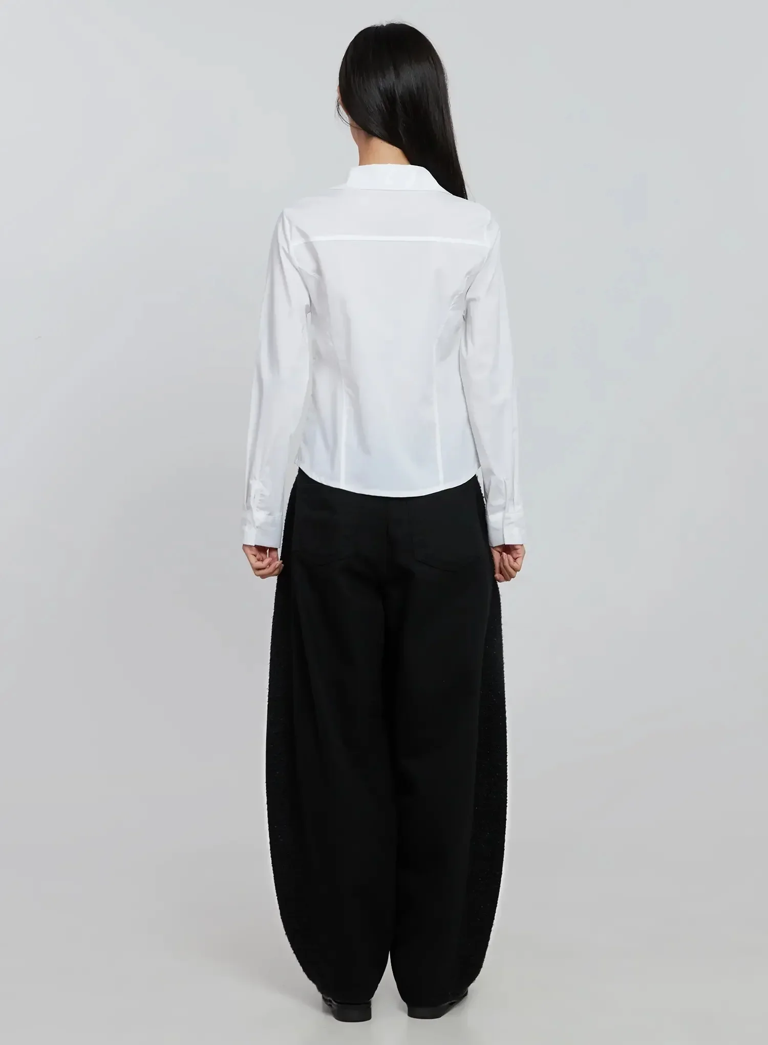 Elegant White Slim Blouse IO530 - Image 7
