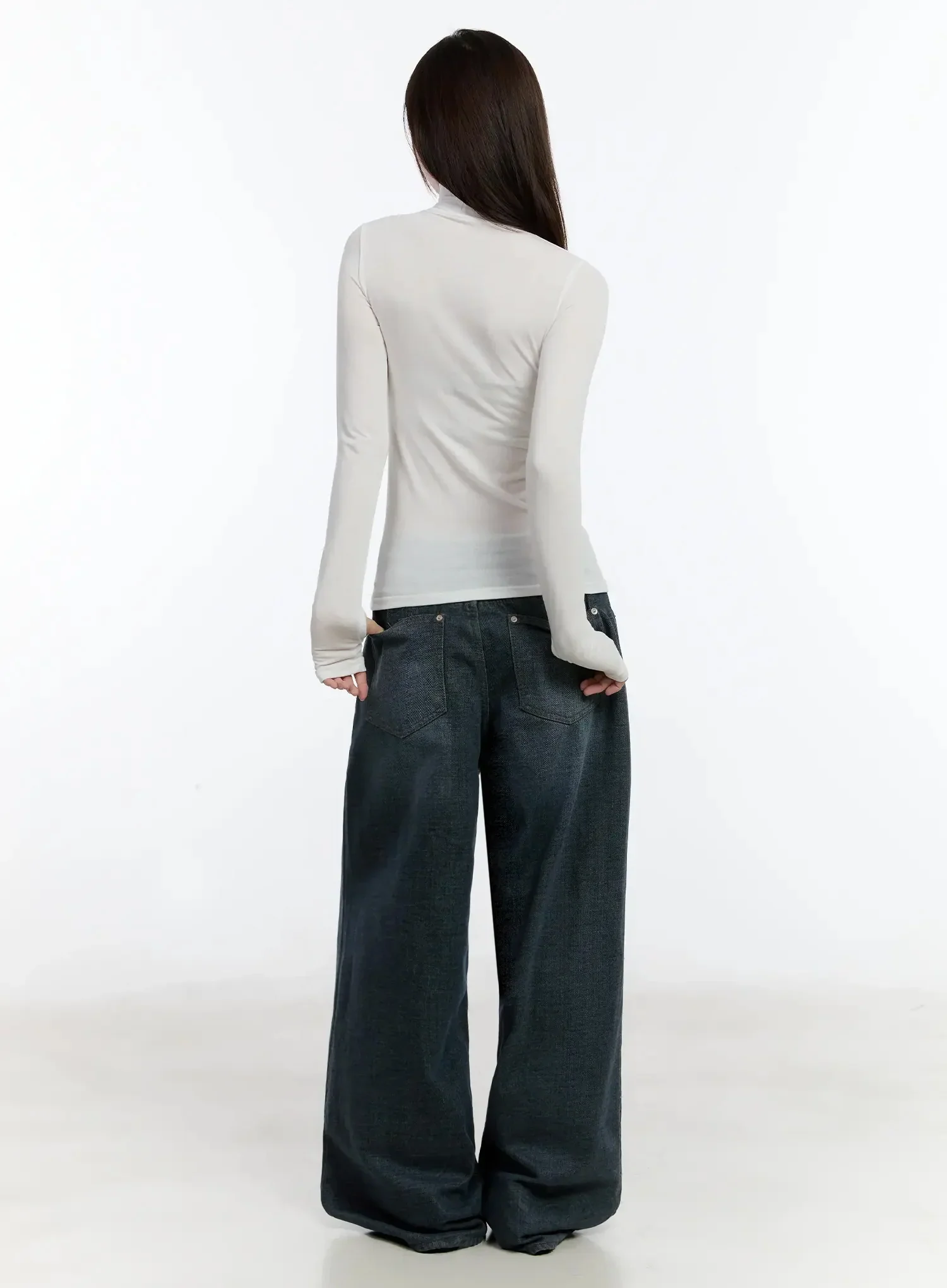 Elegant White Turtleneck Top ID526 - Image 11