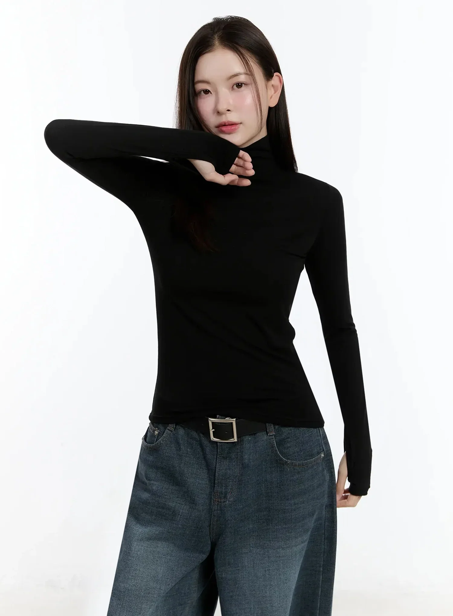 Elegant White Turtleneck Top ID526 - Image 15