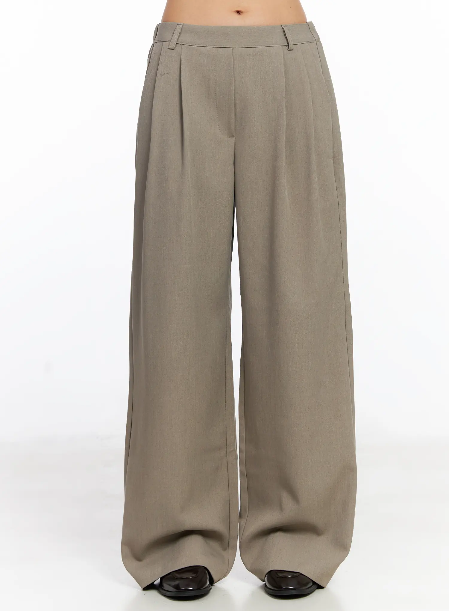 Elegant Wide-Leg Pintuck Trousers CJ522 - Image 2