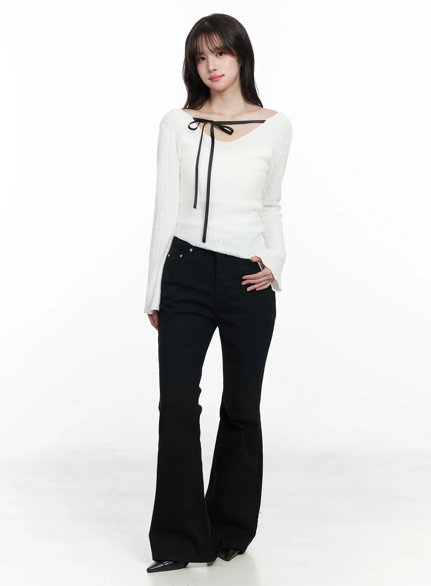 Ellis High-Waist Bootcut Jeans IJ529 - Image 2