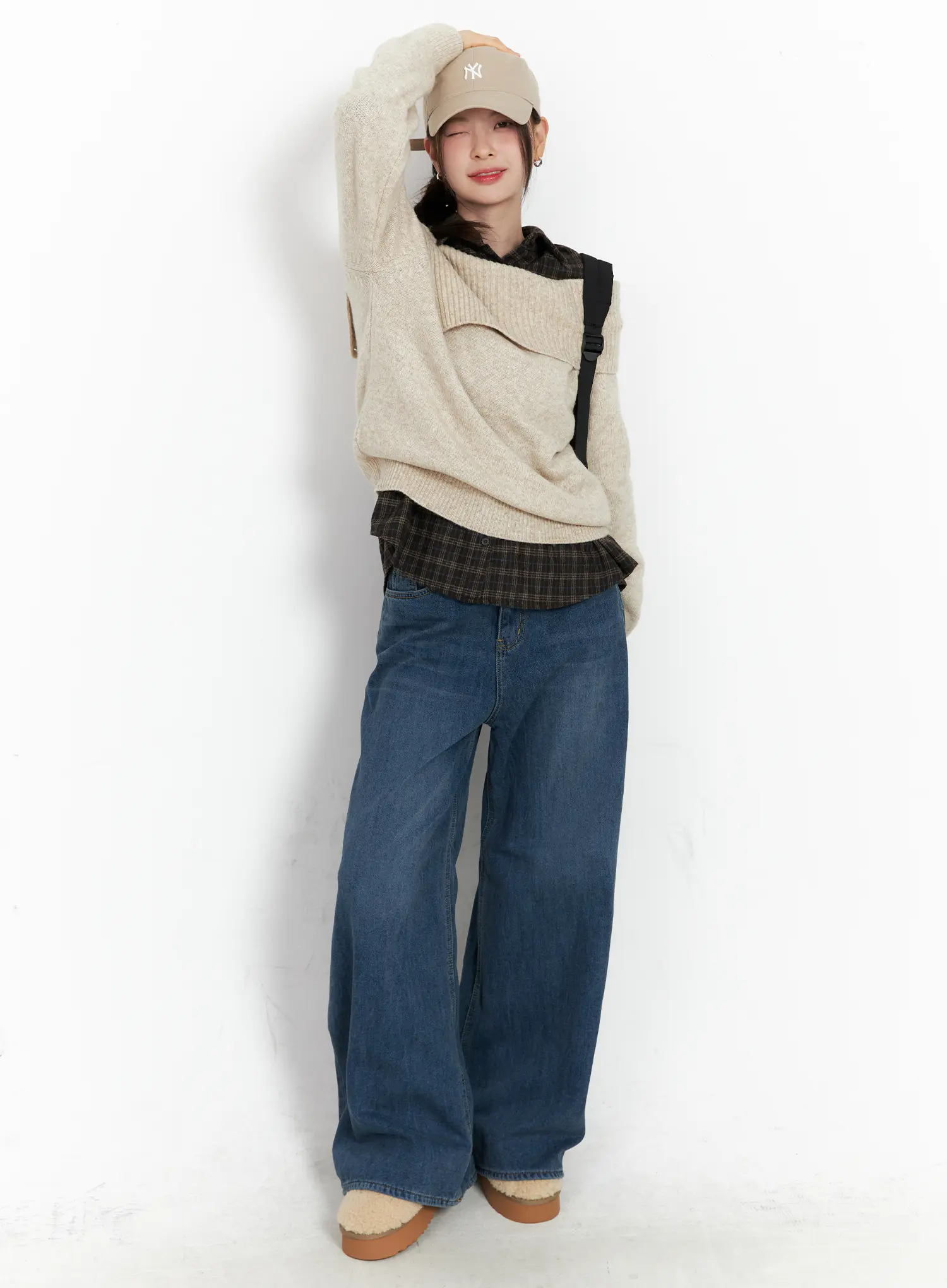 Elod Velvet Fleece Wide Leg Jeans CN519