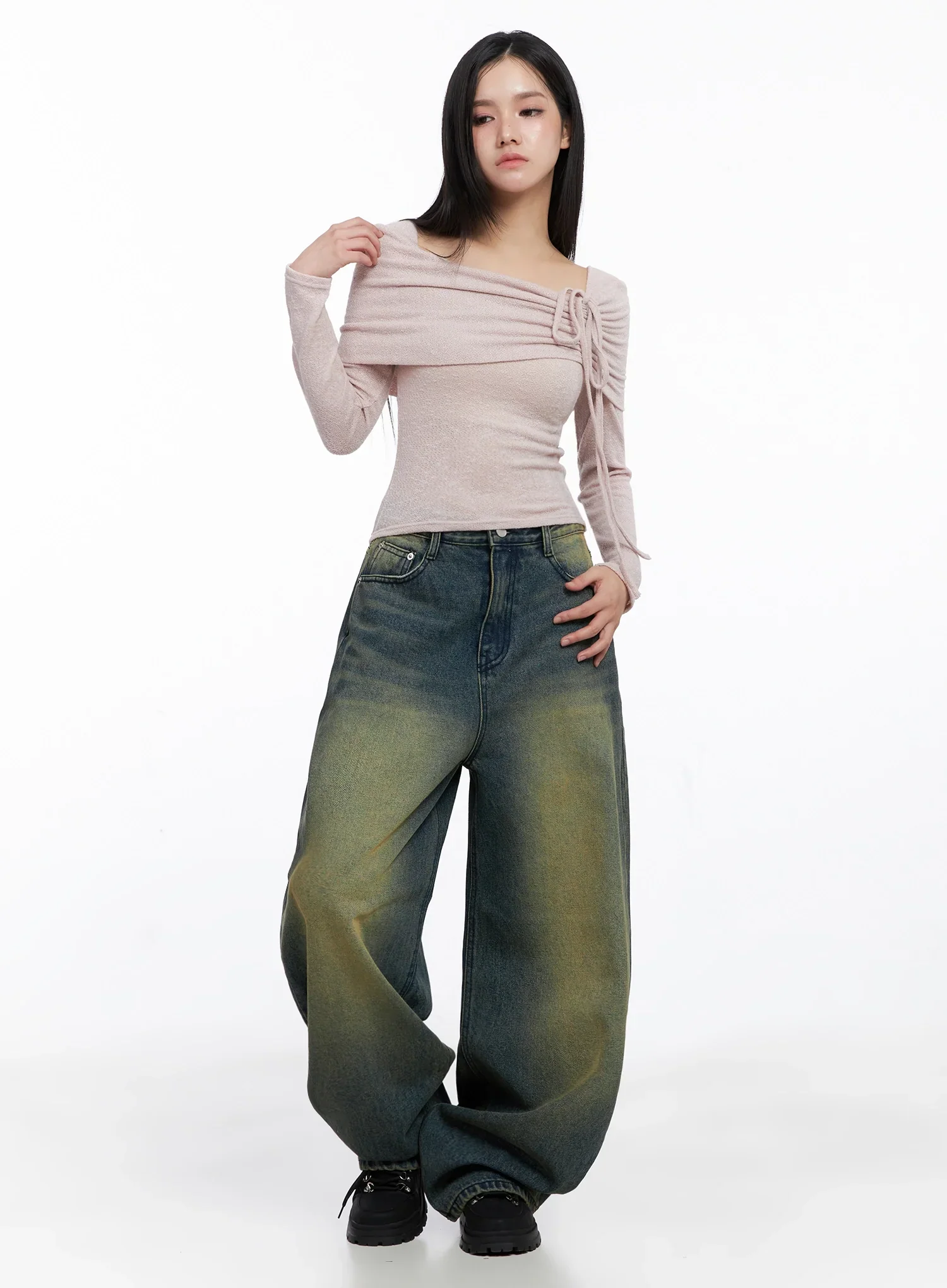Elora Washed Baggy Jeans IS525 - Image 10