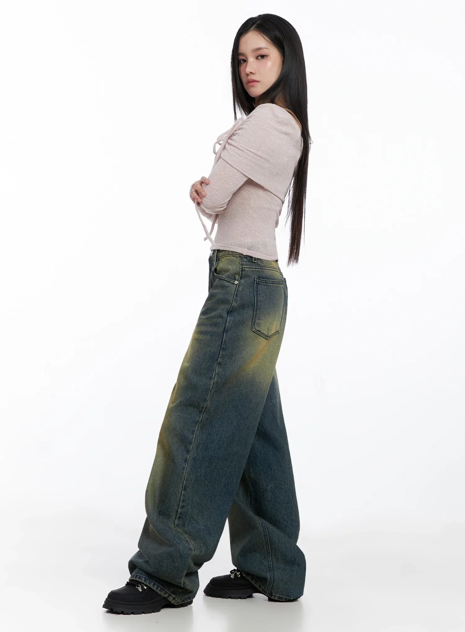 Elora Washed Baggy Jeans IS525 - Image 11