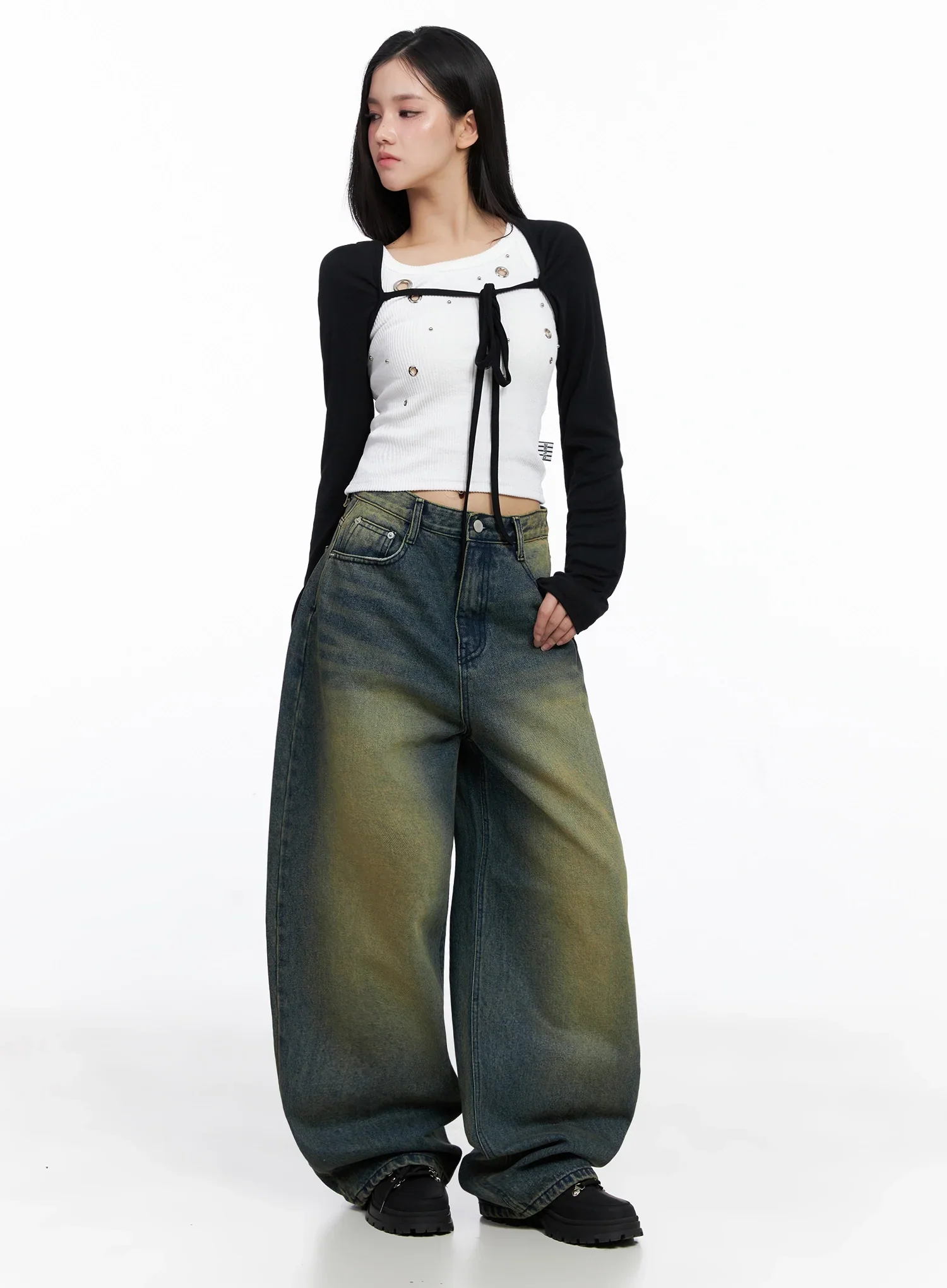 Elora Washed Baggy Jeans IS525 - Image 8
