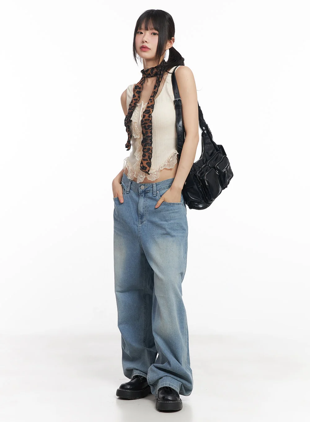 Elsa Washed Wide-Leg Jeans CY512 - Image 7