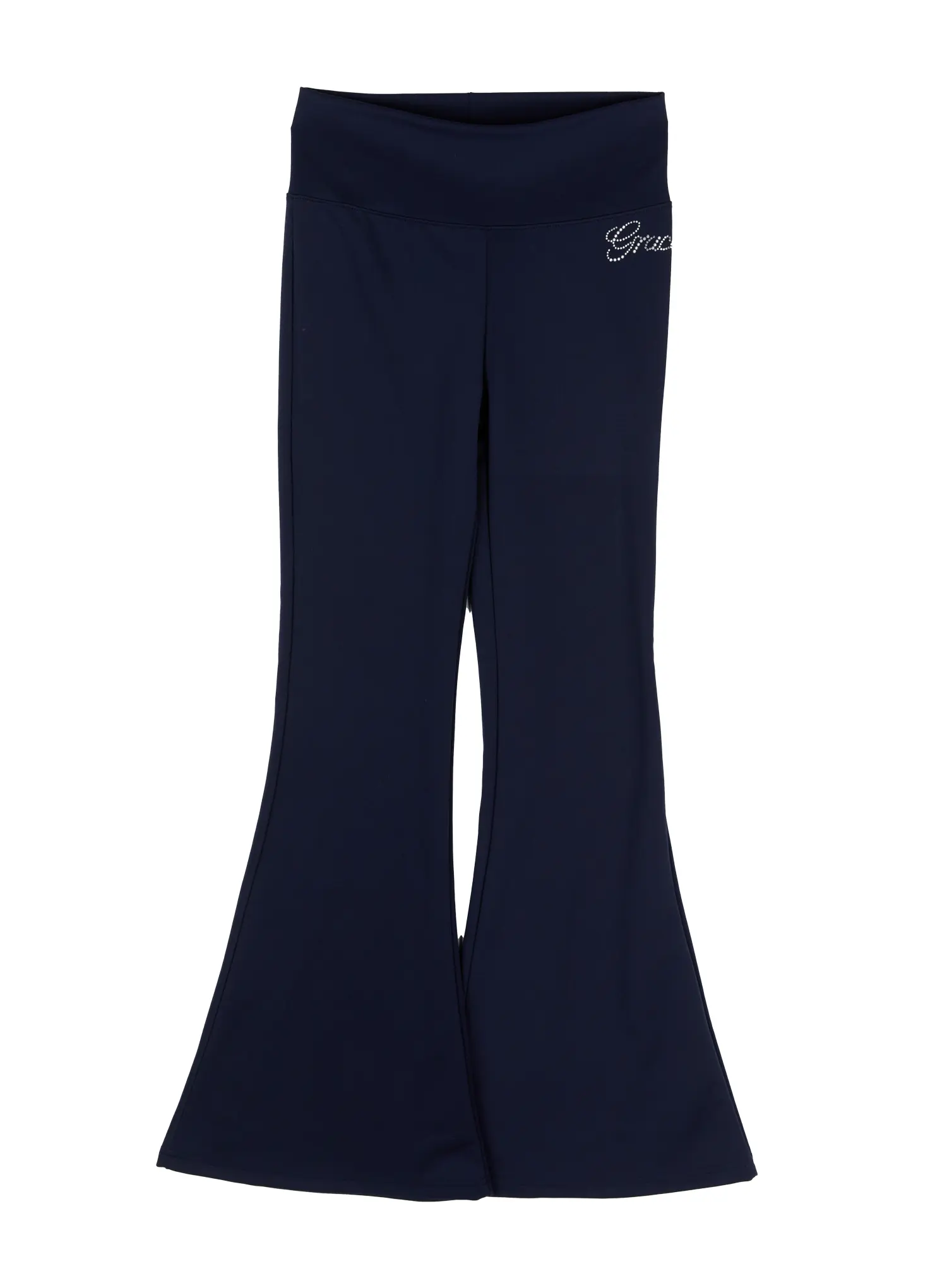 Embroidered Lettering Flare Sweatpants CN527 - Image 10