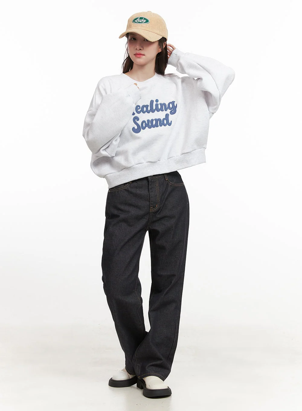 Embroidered Patch Detail Crew Neck CJ515 - Image 8