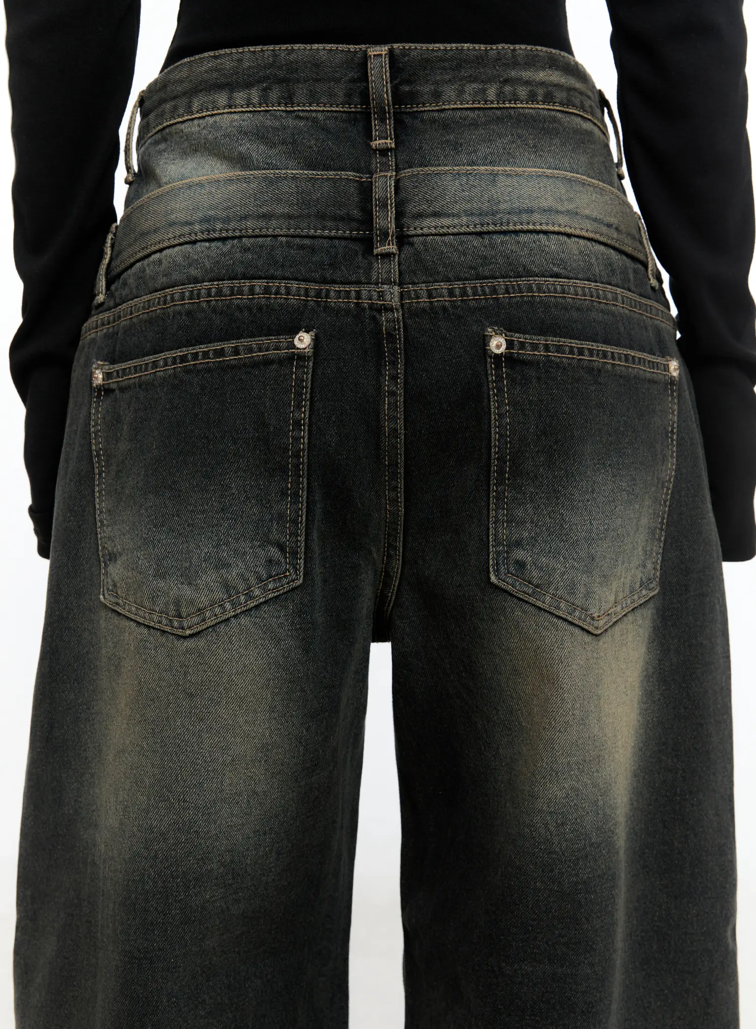 Emerie Washed Wide-Leg Baggy Jeans CS518 - Image 8