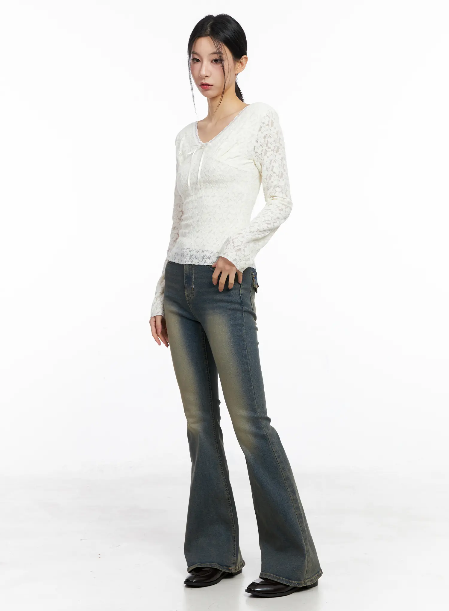 Emmy Washed Flare Jeans CC1109 - Image 5