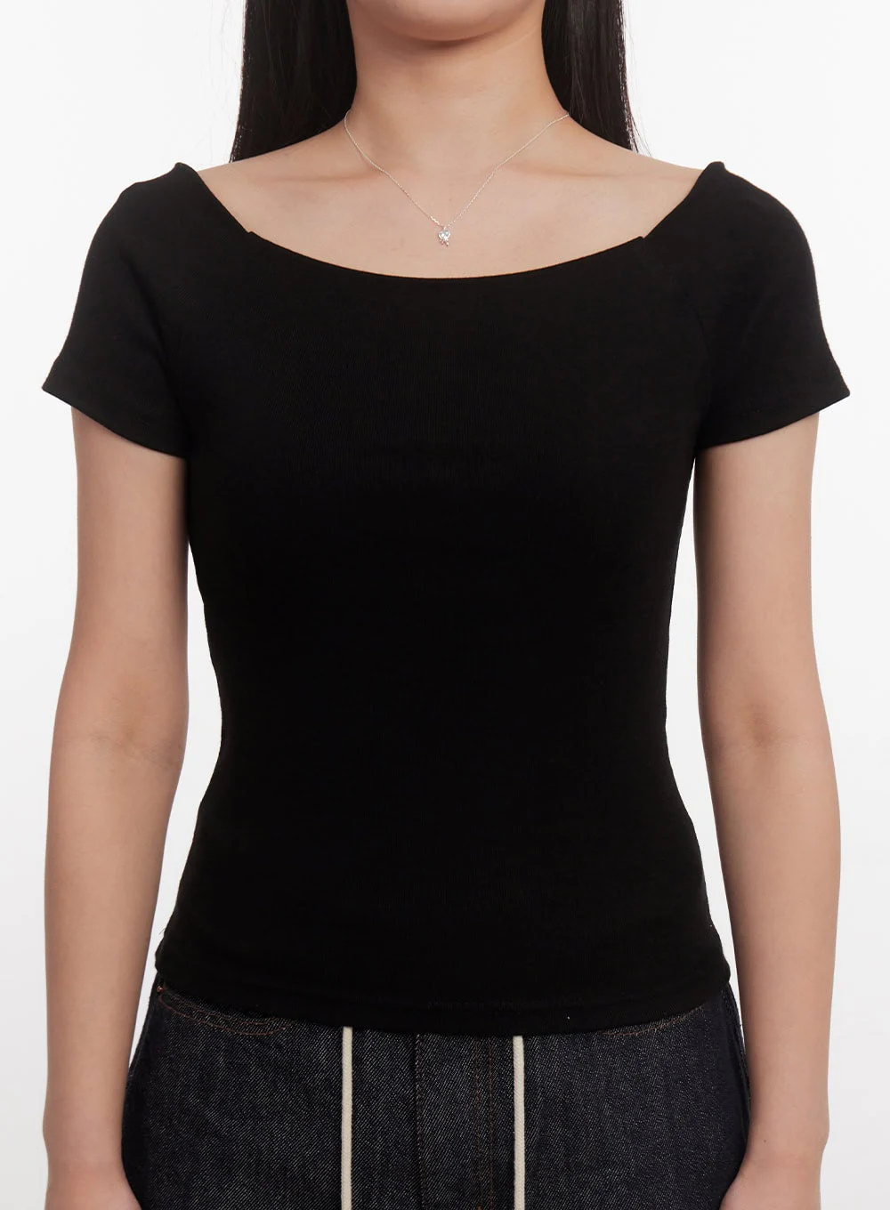 Essential Boat-Neck Cotton Top IA524 - Image 2