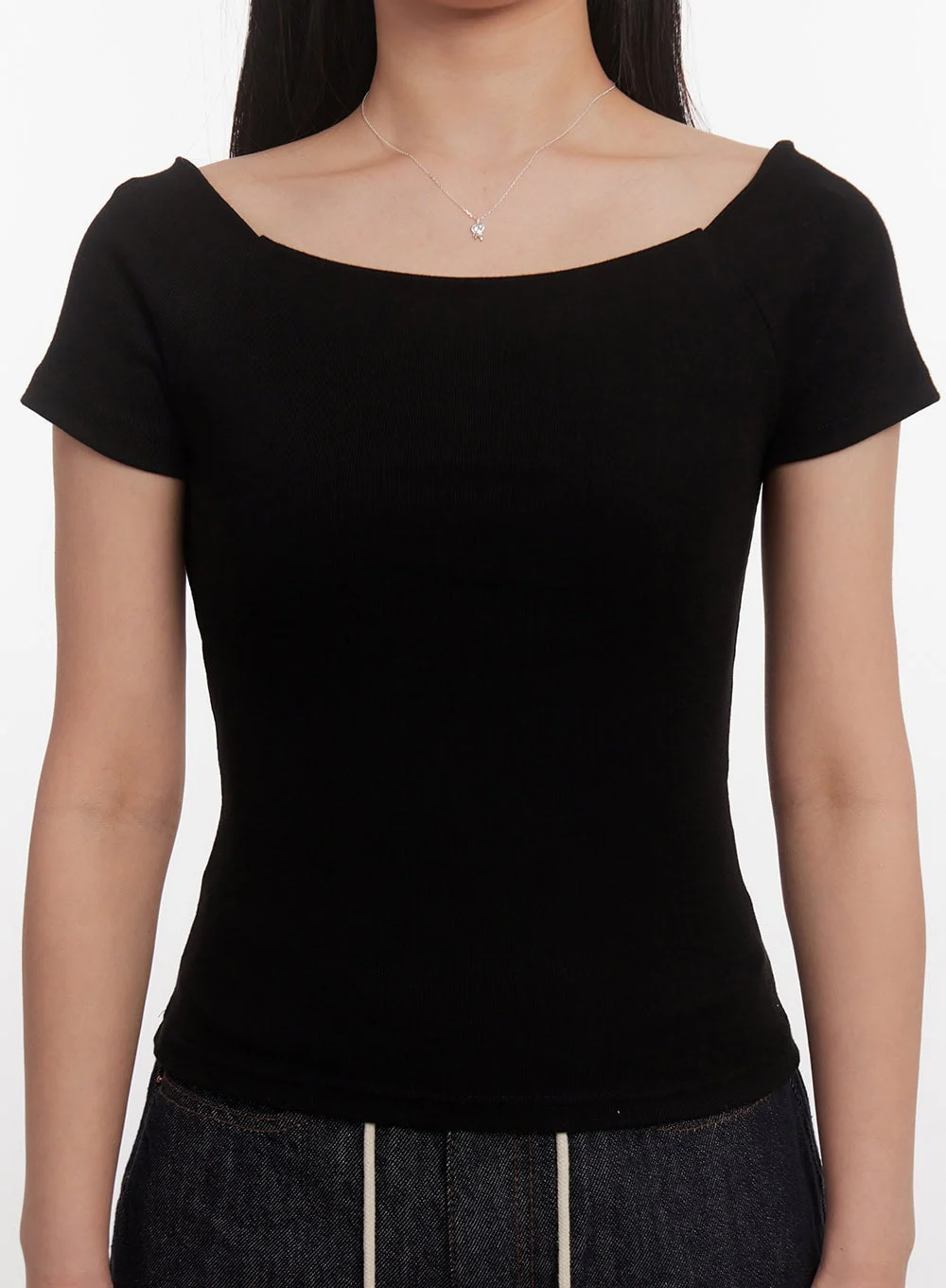Essential Boat-Neck Cotton Top IA524 - Image 5
