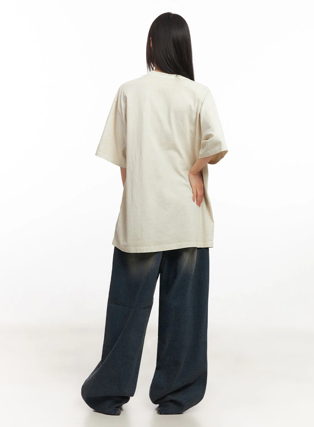 Essential Cotton Canvas Oversize T-Shirt IY502 - Image 12