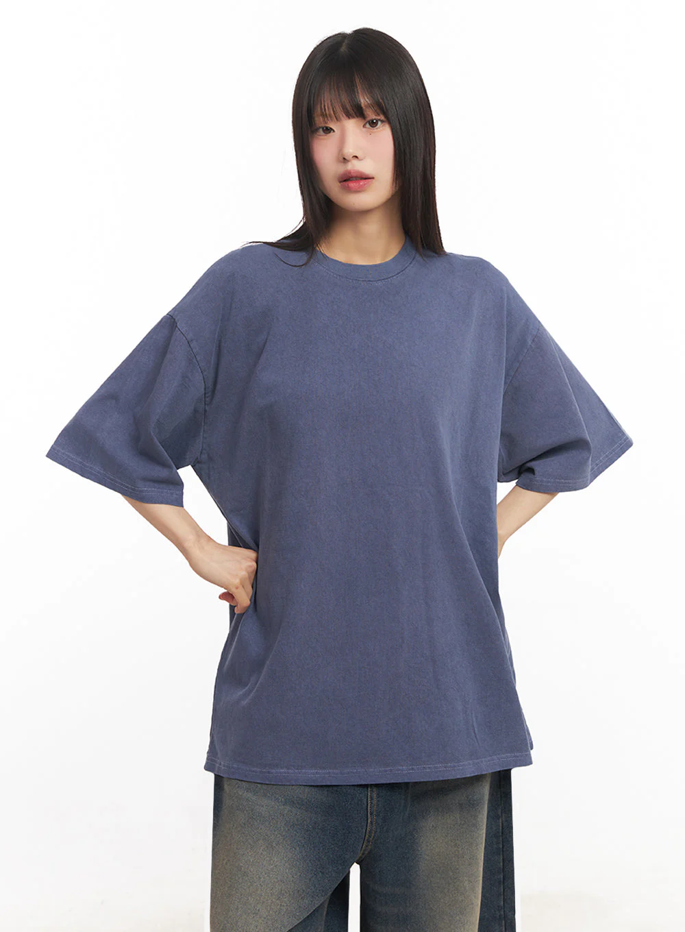Essential Cotton Canvas Oversize T-Shirt IY502 - Image 9