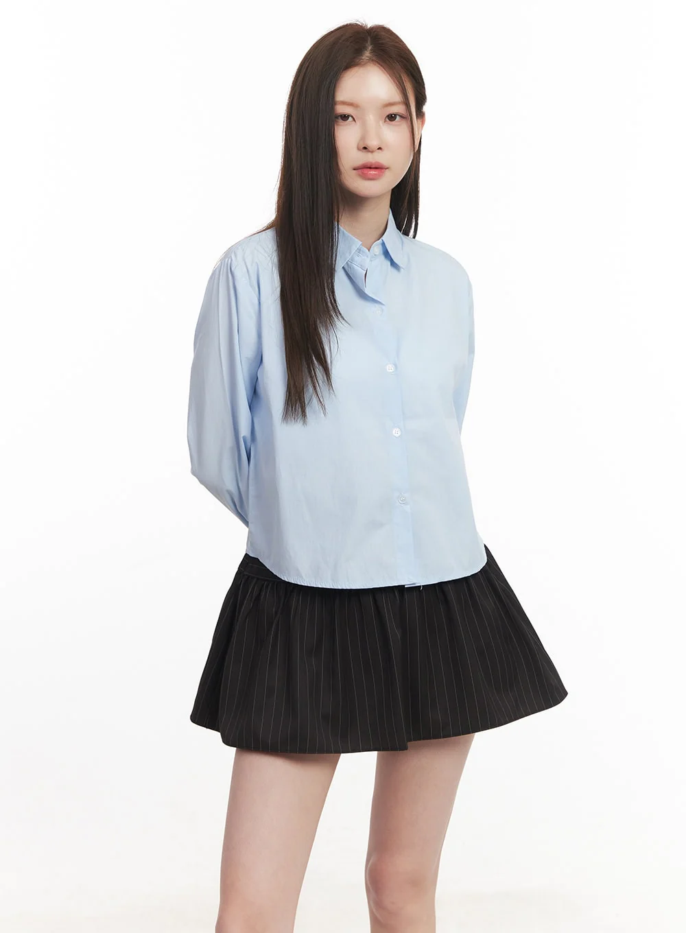 Essential Crop Collared Shirt CA501 - Image 8
