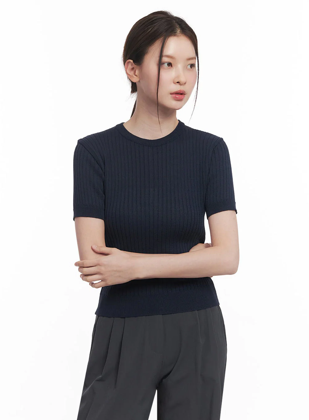 Essential Ribbed Knit Top IY513 - Image 10