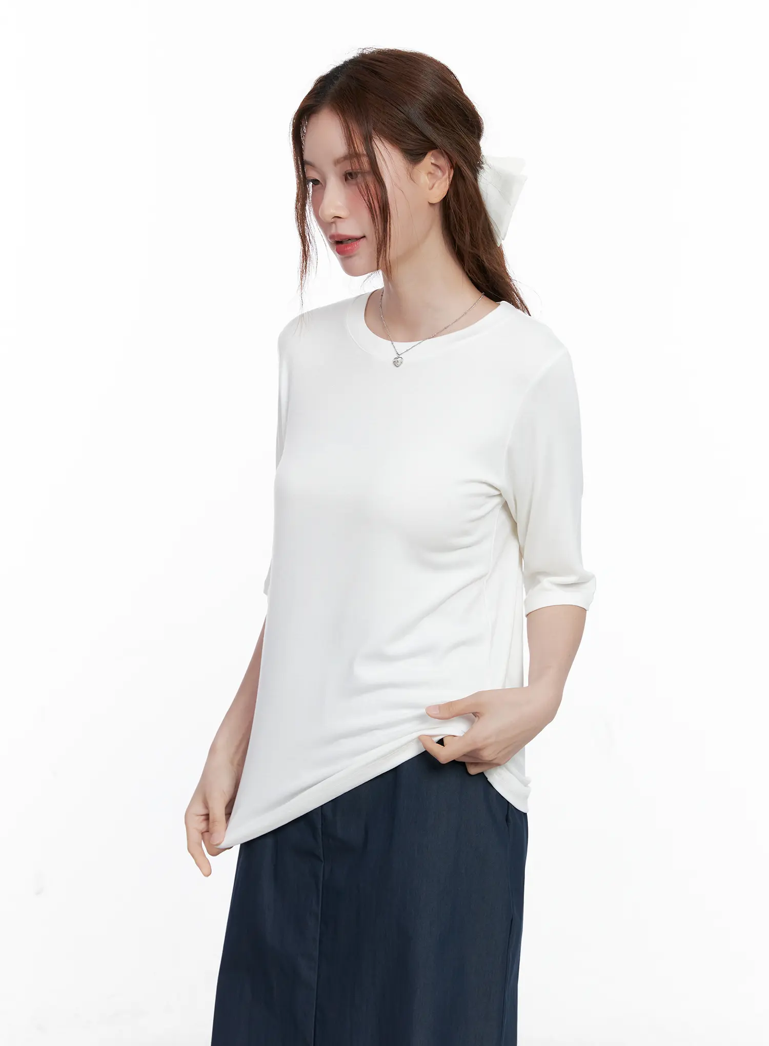 Essential Round Neck Mid-Sleeve Shirt CG521 - Image 6