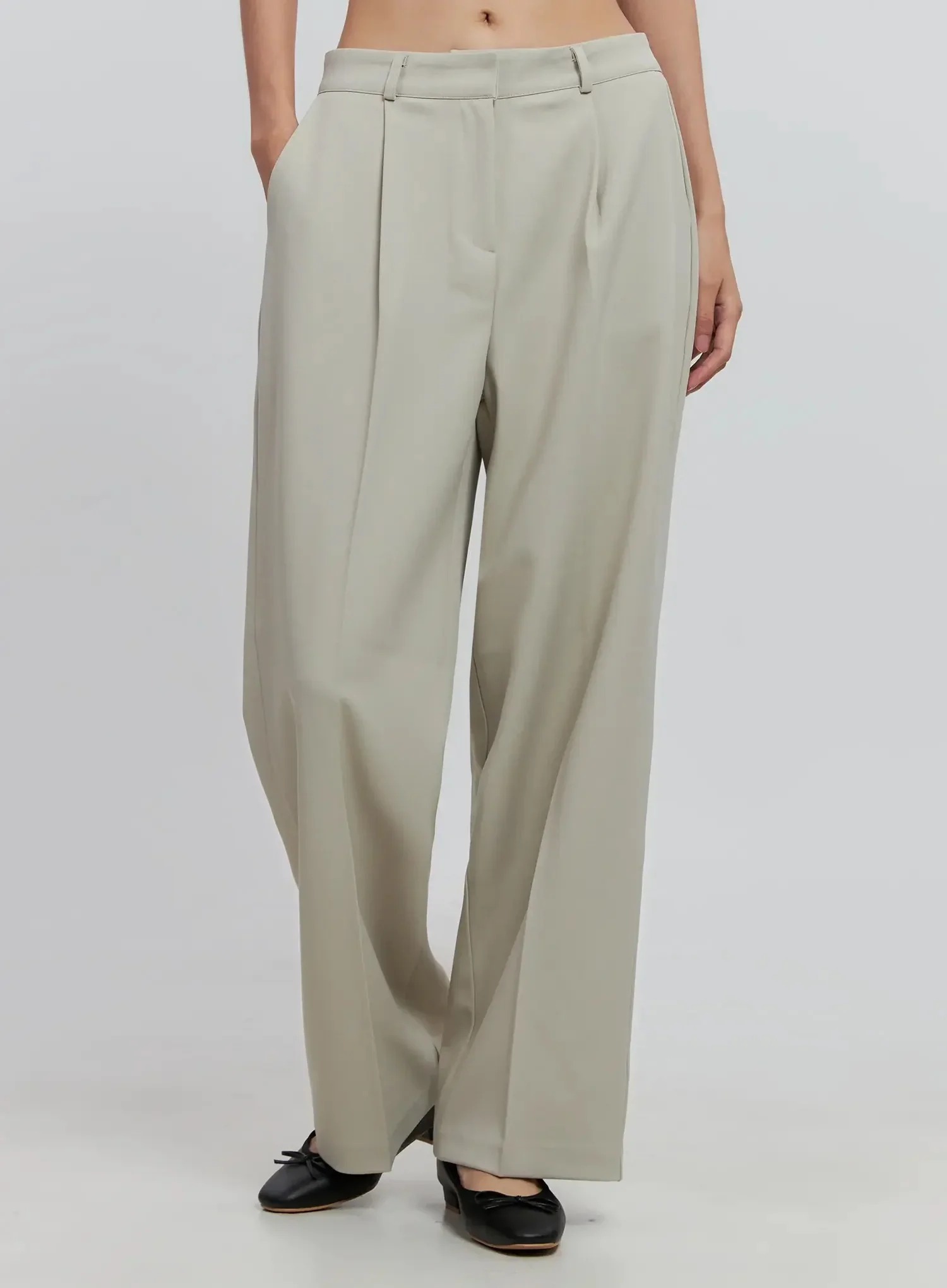 Essential Wide-Leg Slacks IS516 - Image 2