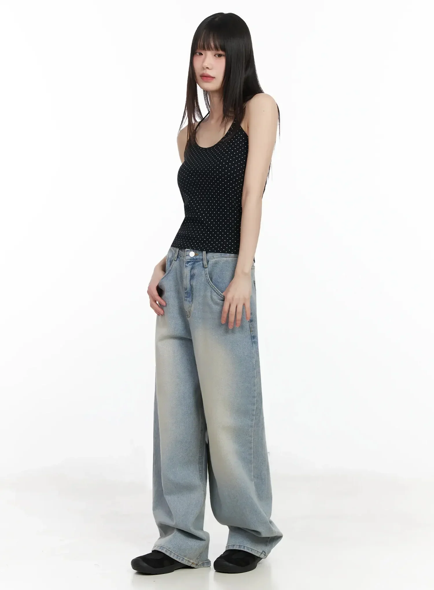 Eugenia Wide Leg Washed Jeans IM523 - Image 8