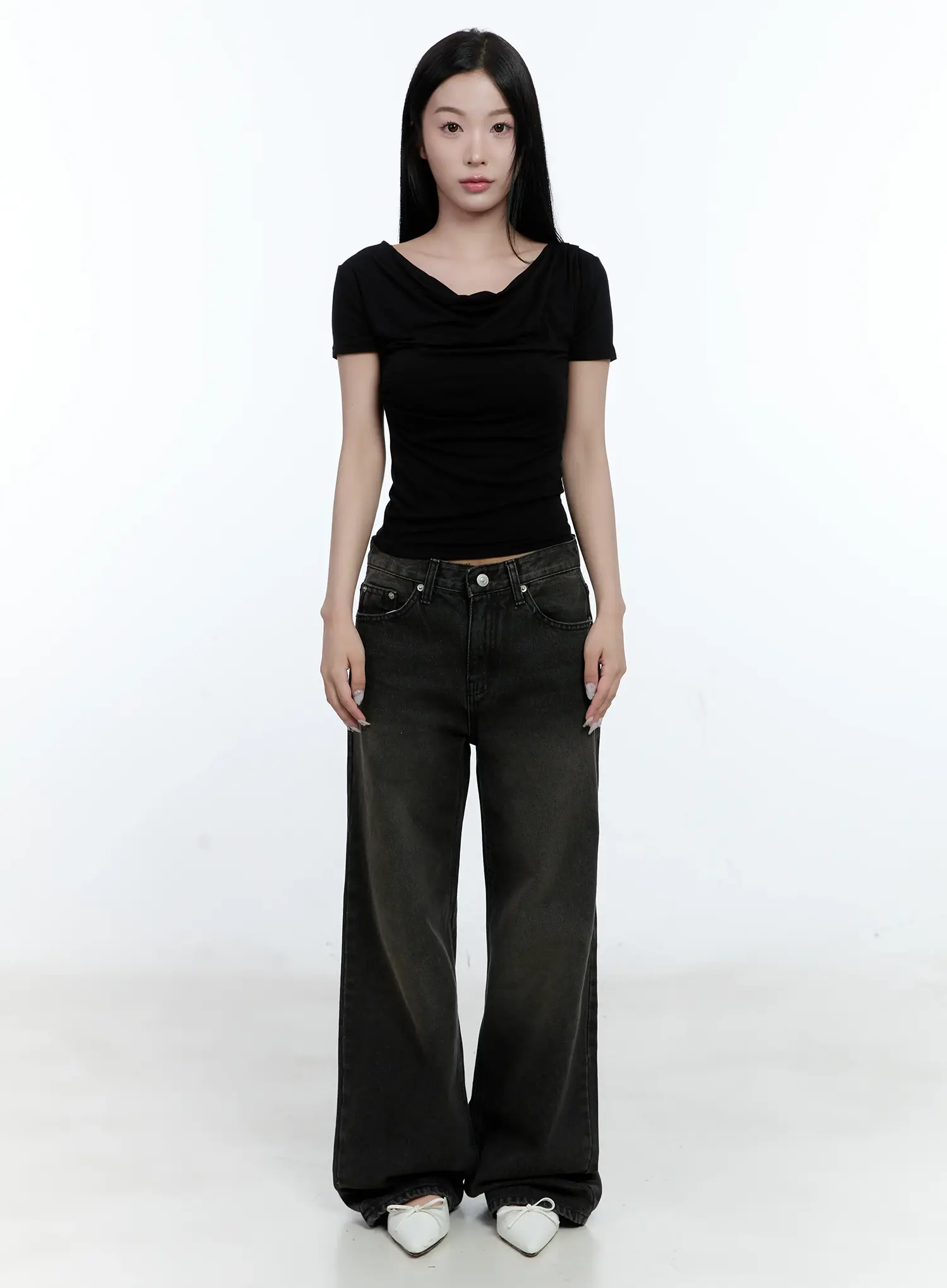 Eunhee Wide-Leg Flare Denim Jeans CL530 - Image 2