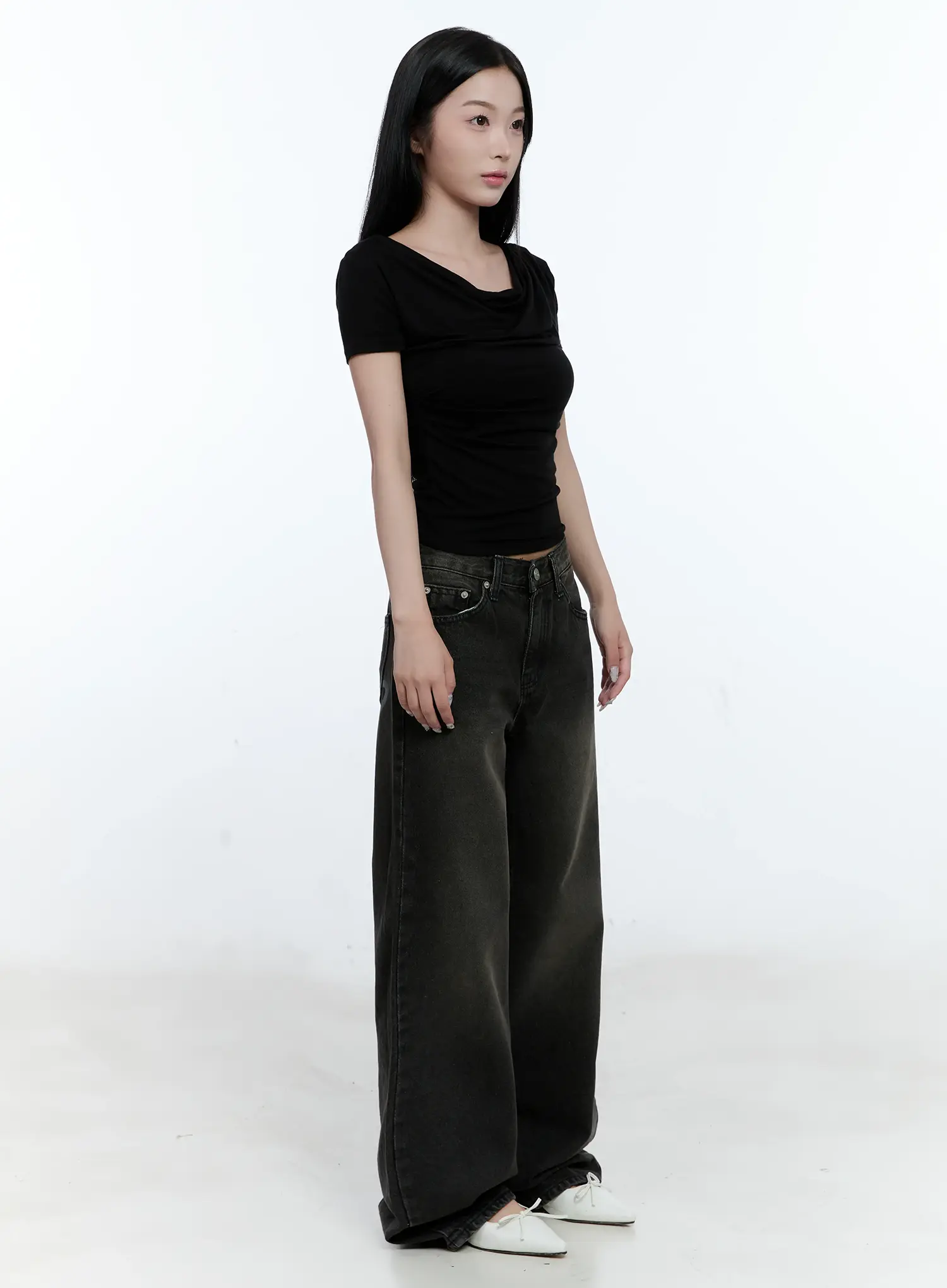 Eunhee Wide-Leg Flare Denim Jeans CL530 - Image 3