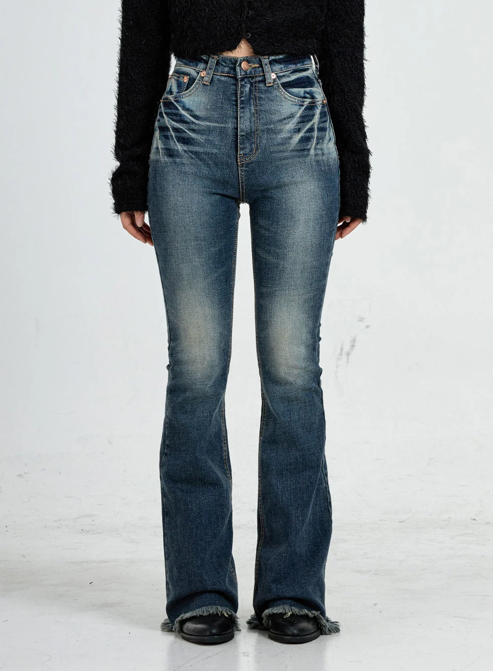 Faded Washing Bootcut Denim Pants CO17 - Image 8