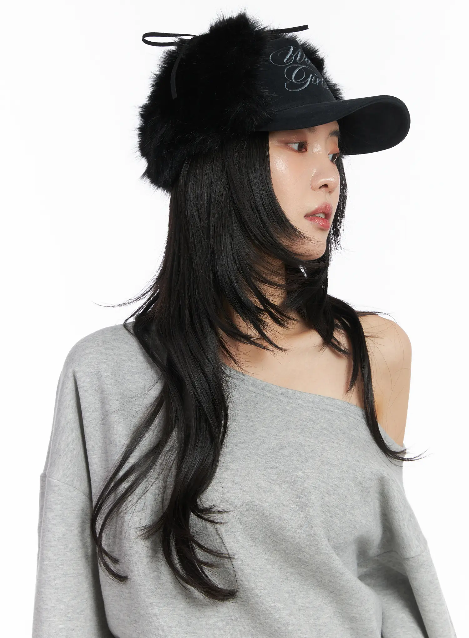 Faux Fur Embroidered Baseball Cap CD508