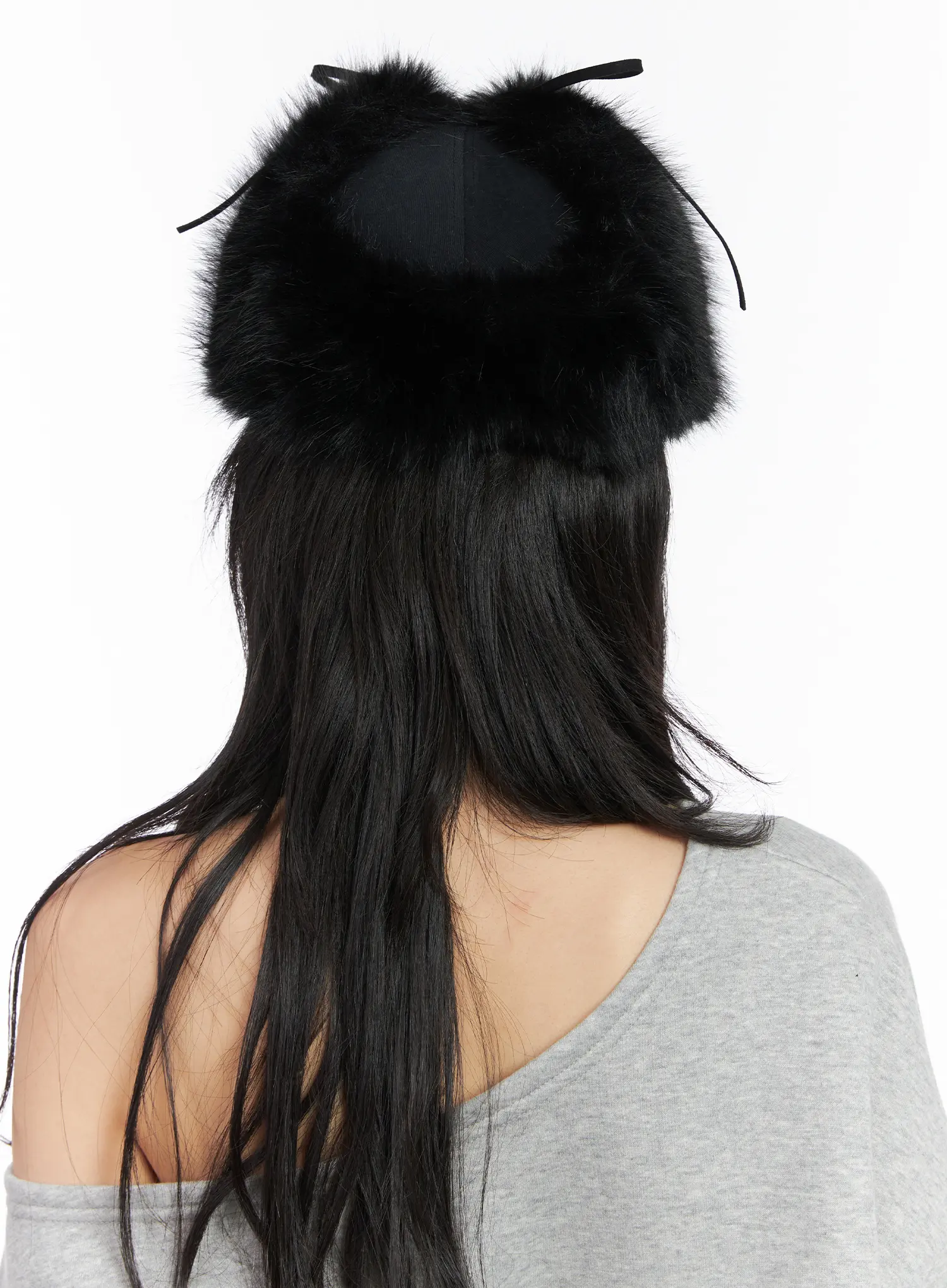 Faux Fur Embroidered Baseball Cap CD508 - Image 4