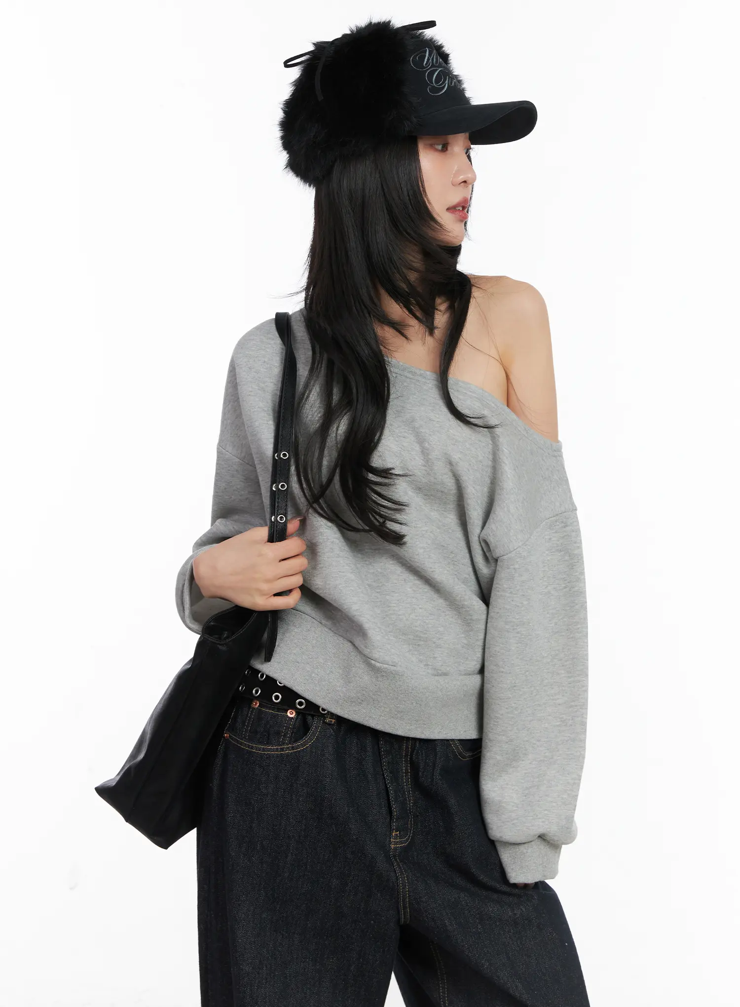 Faux Fur Embroidered Baseball Cap CD508 - Image 5