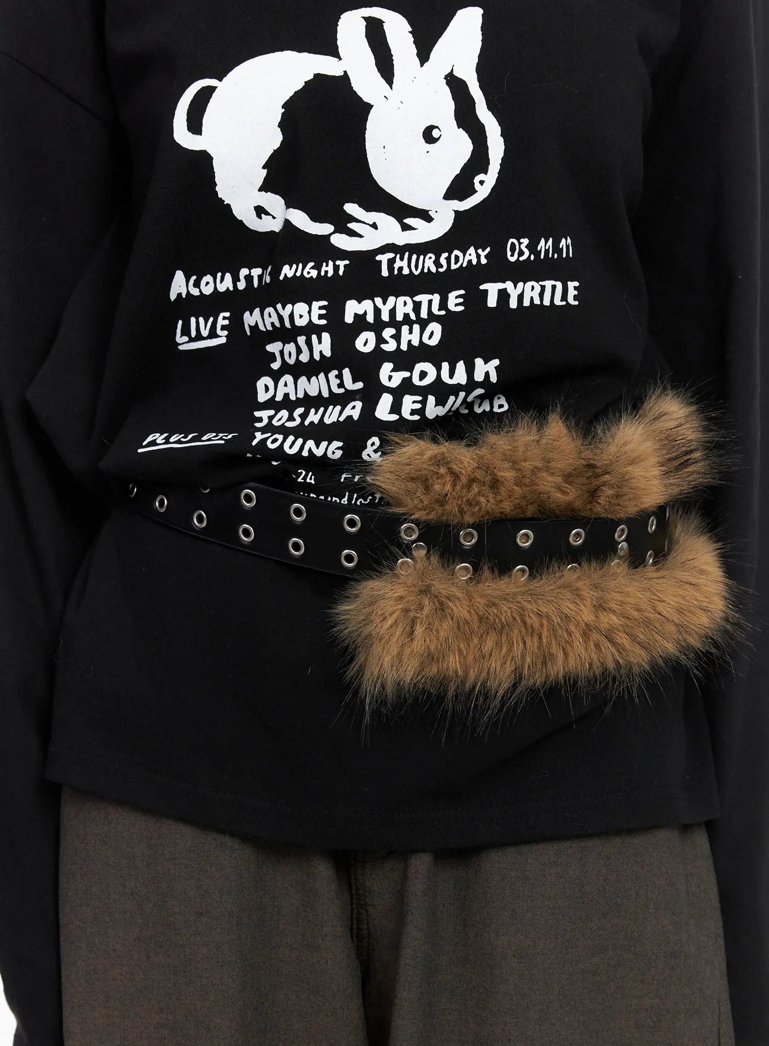 Faux Fur Eyelet Belt CN521 - Image 6