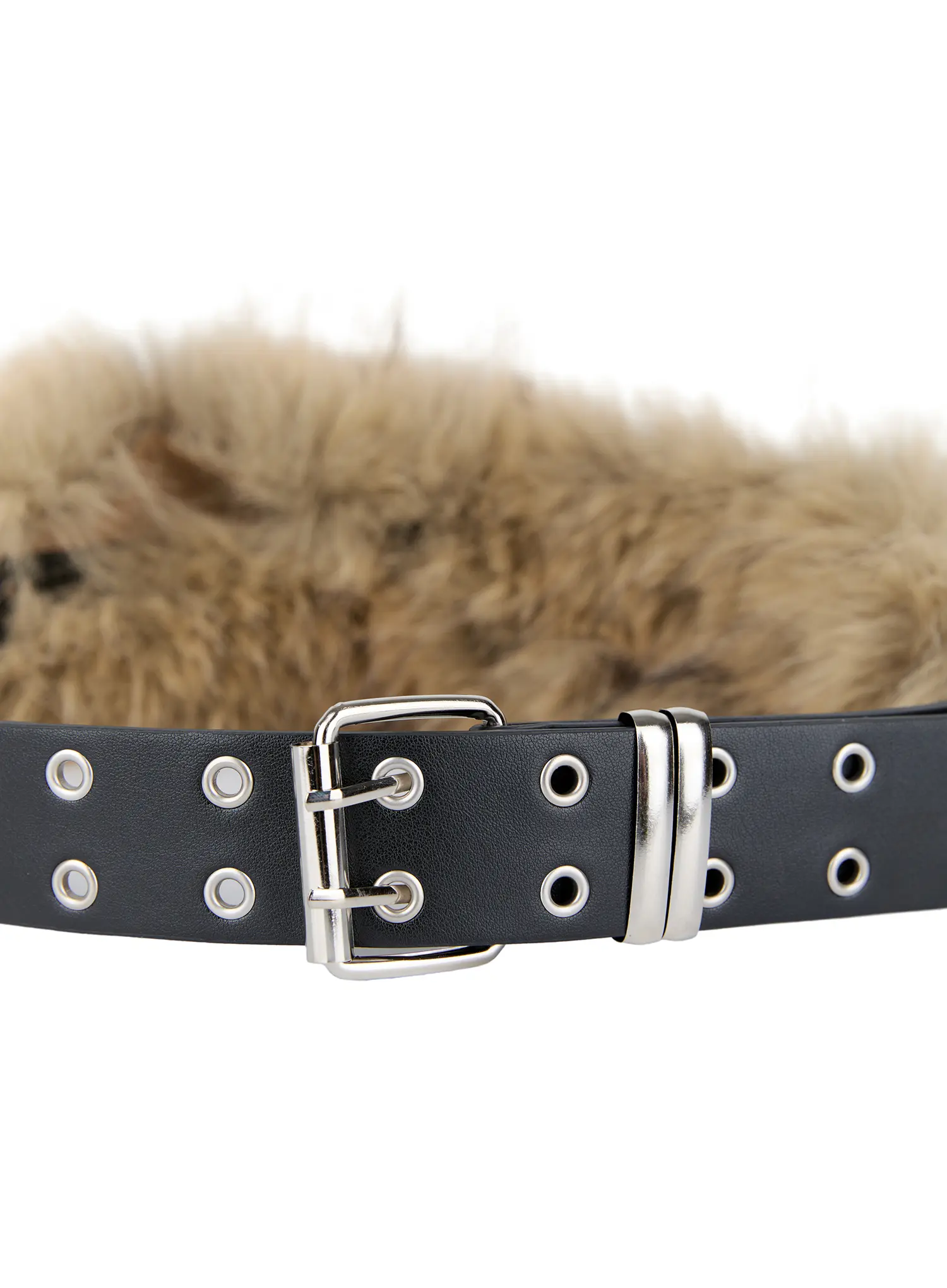 Faux Fur Eyelet Belt CN527 - Image 7