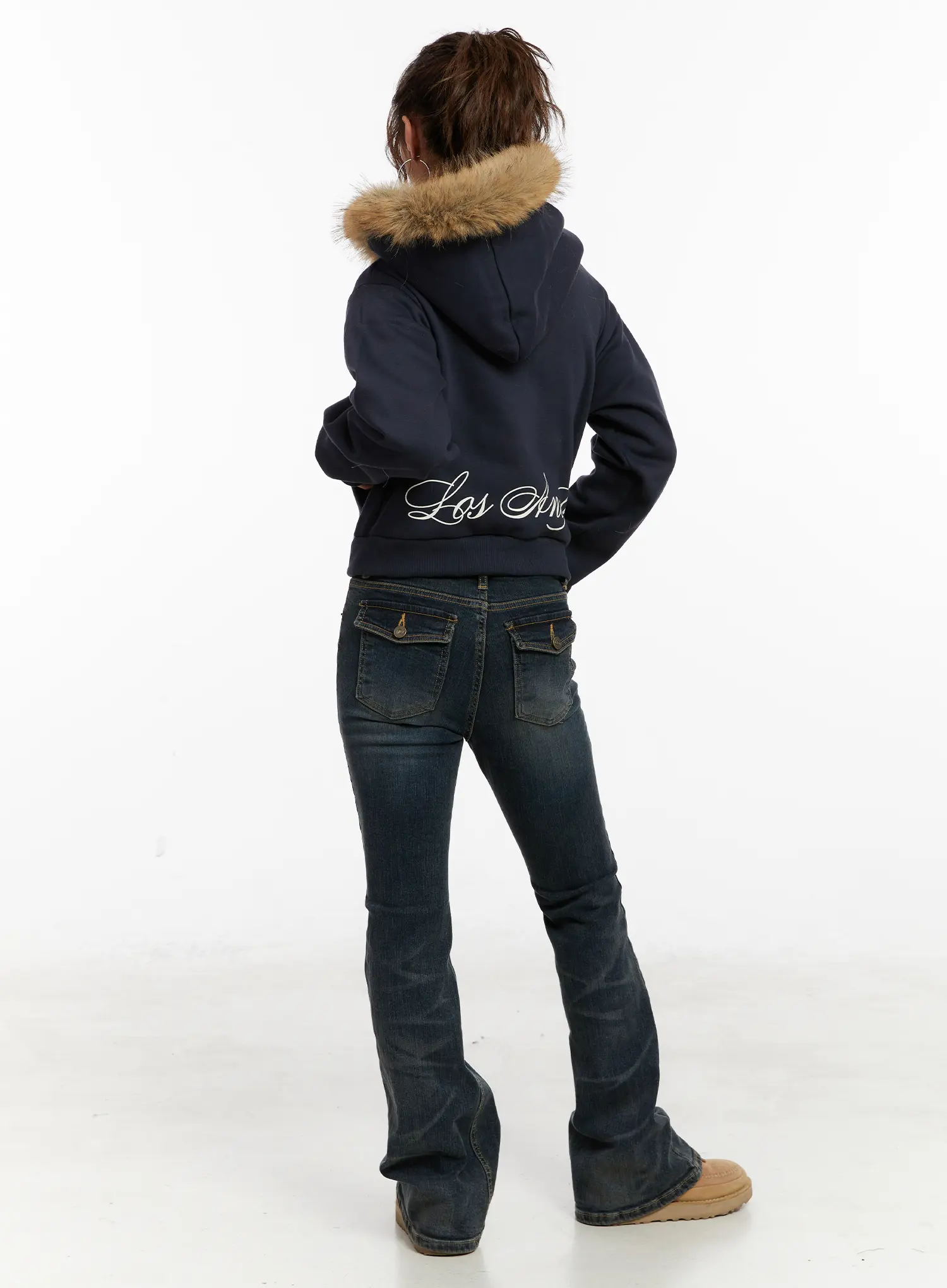 Faux Fur Graphic Fleece Zip-Up Hoodie CD515 - Image 11