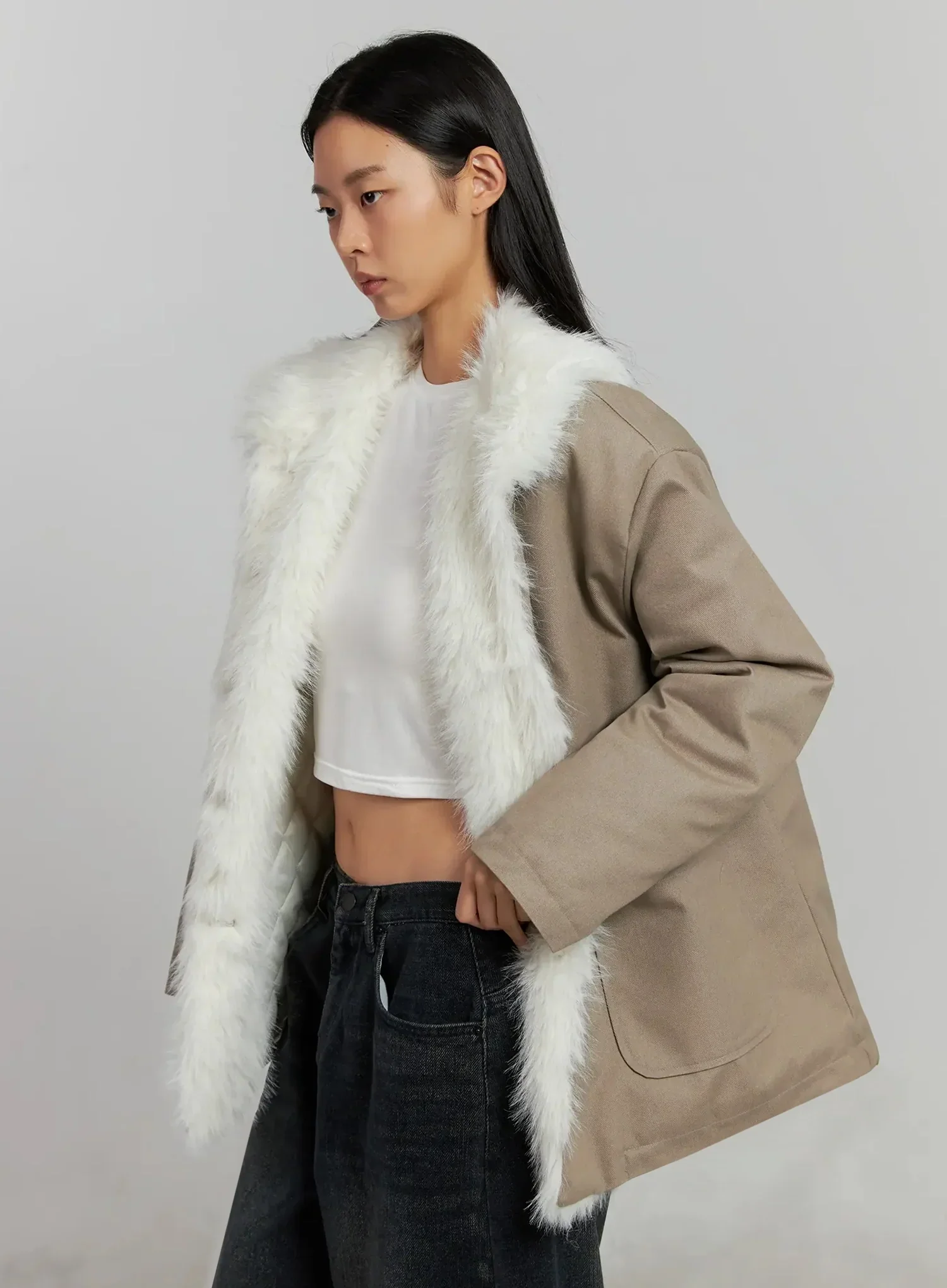 Faux Fur Trim Hunter Jacket IJ502 - Image 7
