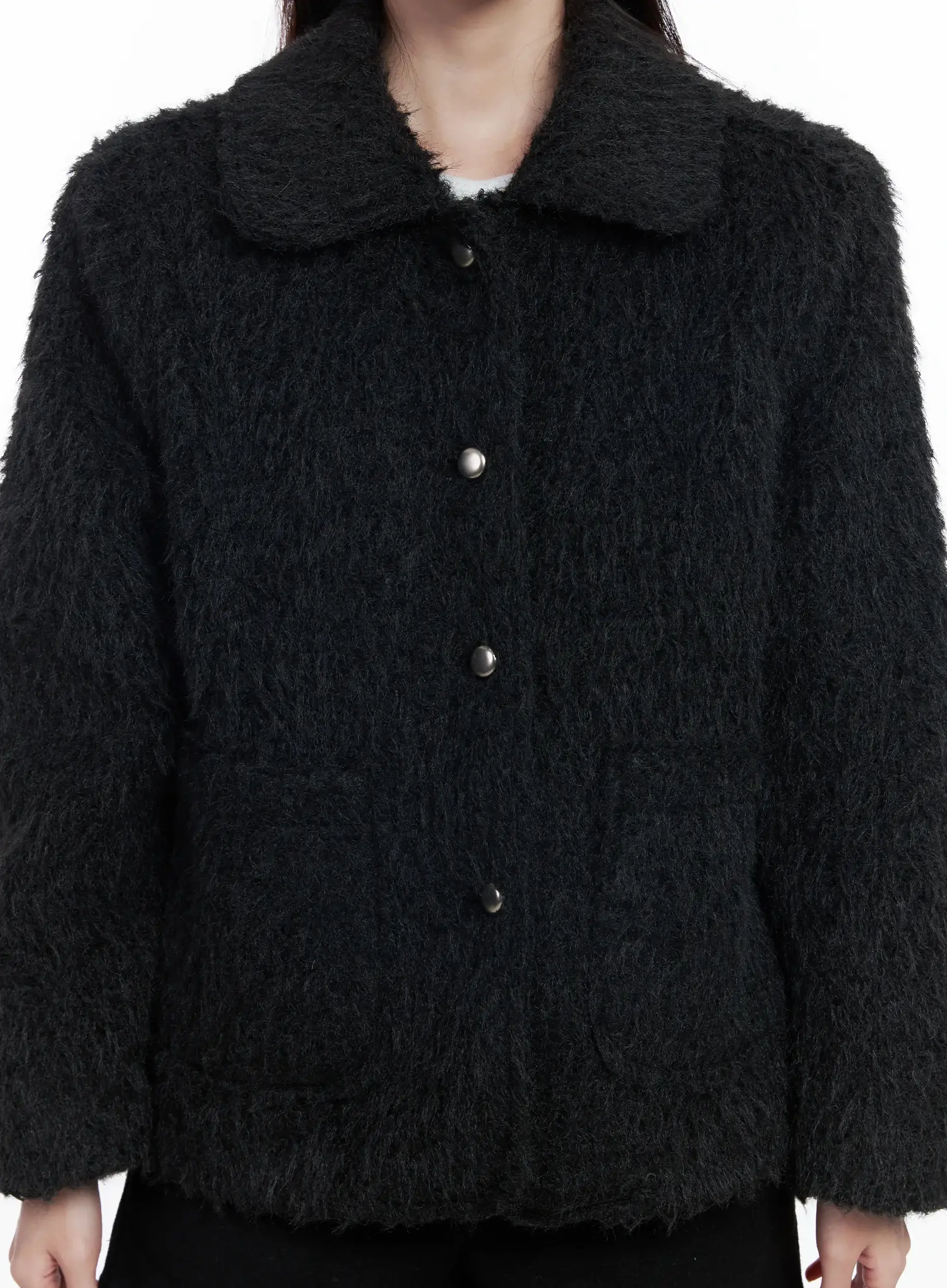 Faux Fur Two-Pocket Half Jacket IJ529 - Image 6