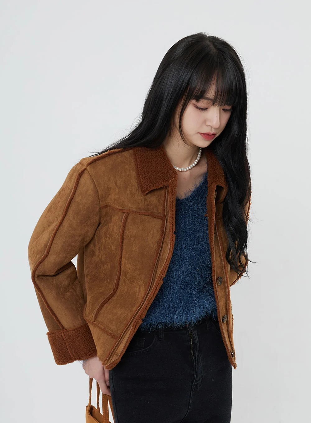 Faux Fur V-Neck Sweater OD21 - Image 7