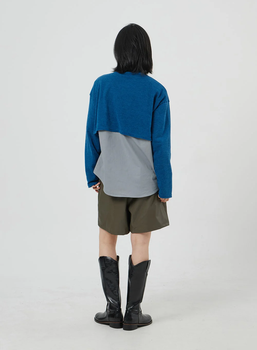 Faux Leather Bermuda Shorts OM303 - Image 12