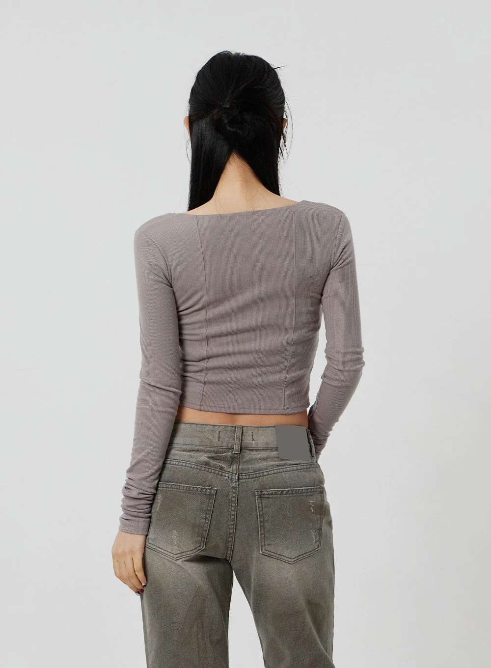 Faux Leather Cropped Zip-Up Jacket CF301 - Image 6