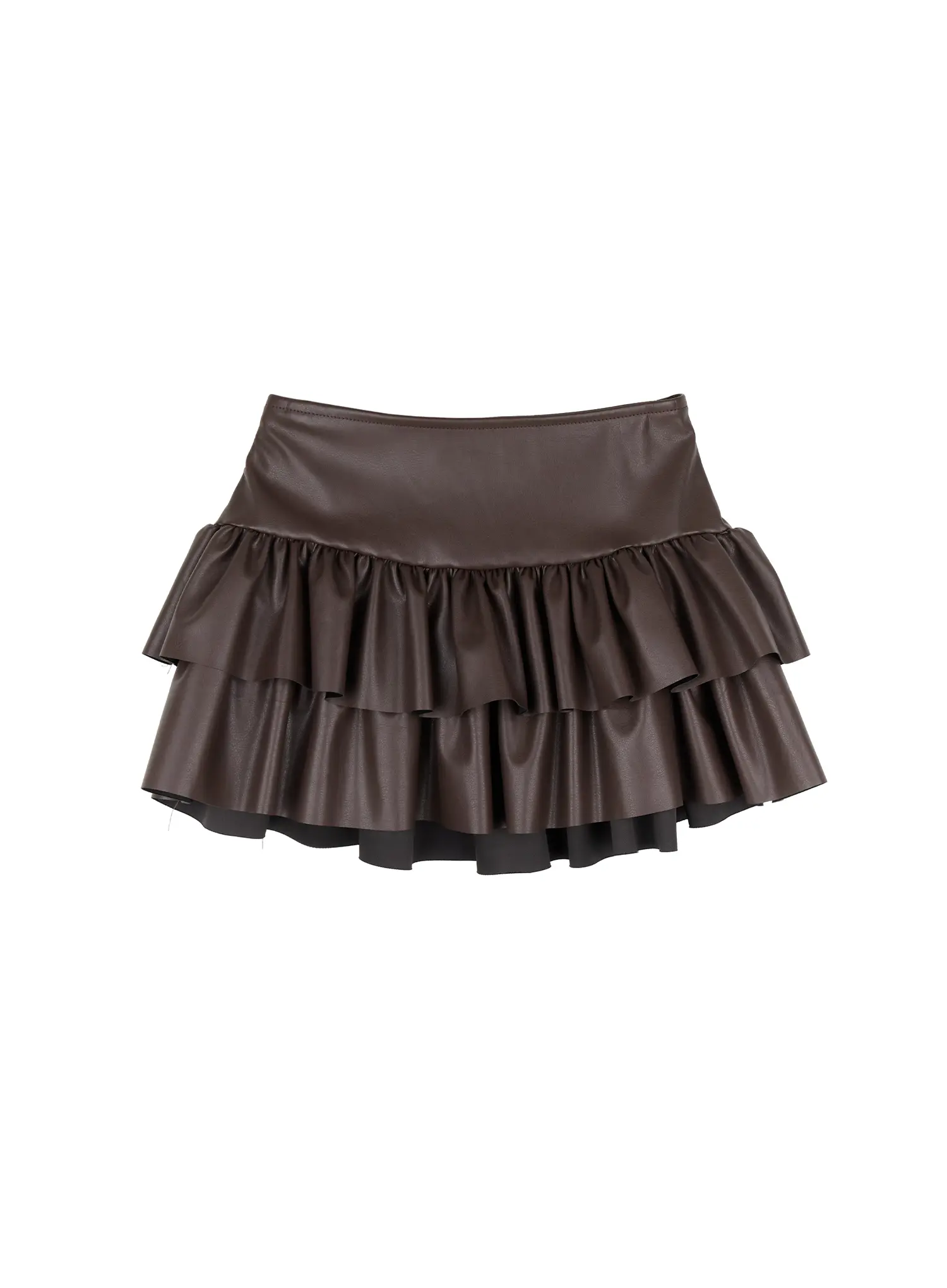 Faux-Leather Ruffle Mini Skirt CD522 - Image 10