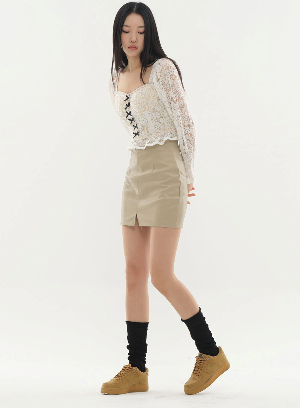 Faux Leather Skirt #Original Kpop #121662 - Image 4